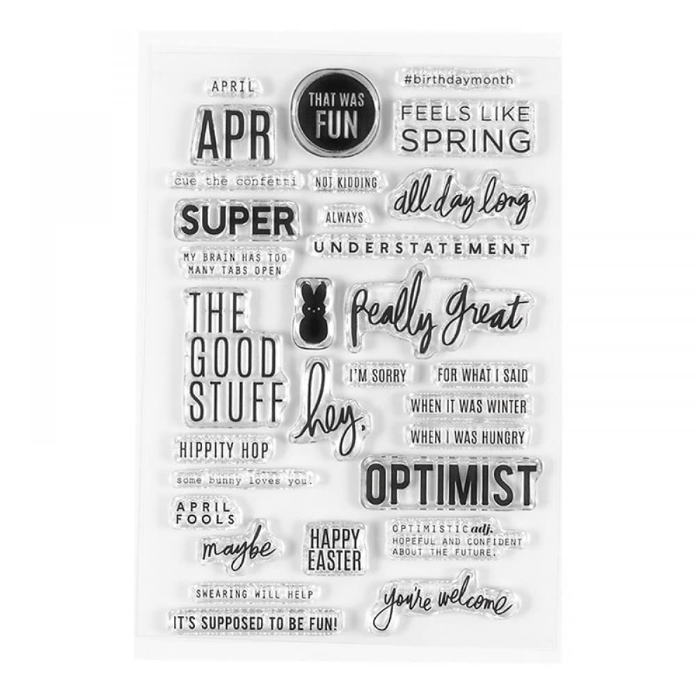 April Phrase Stamps for Card Making & DIY Scrapbooking - Spring-Themed Transparent Silicone Stamps for Paper Crafts, Arts & Handmade Projects - Perfect for Greeting Cards, Journals, and Spring Decorations