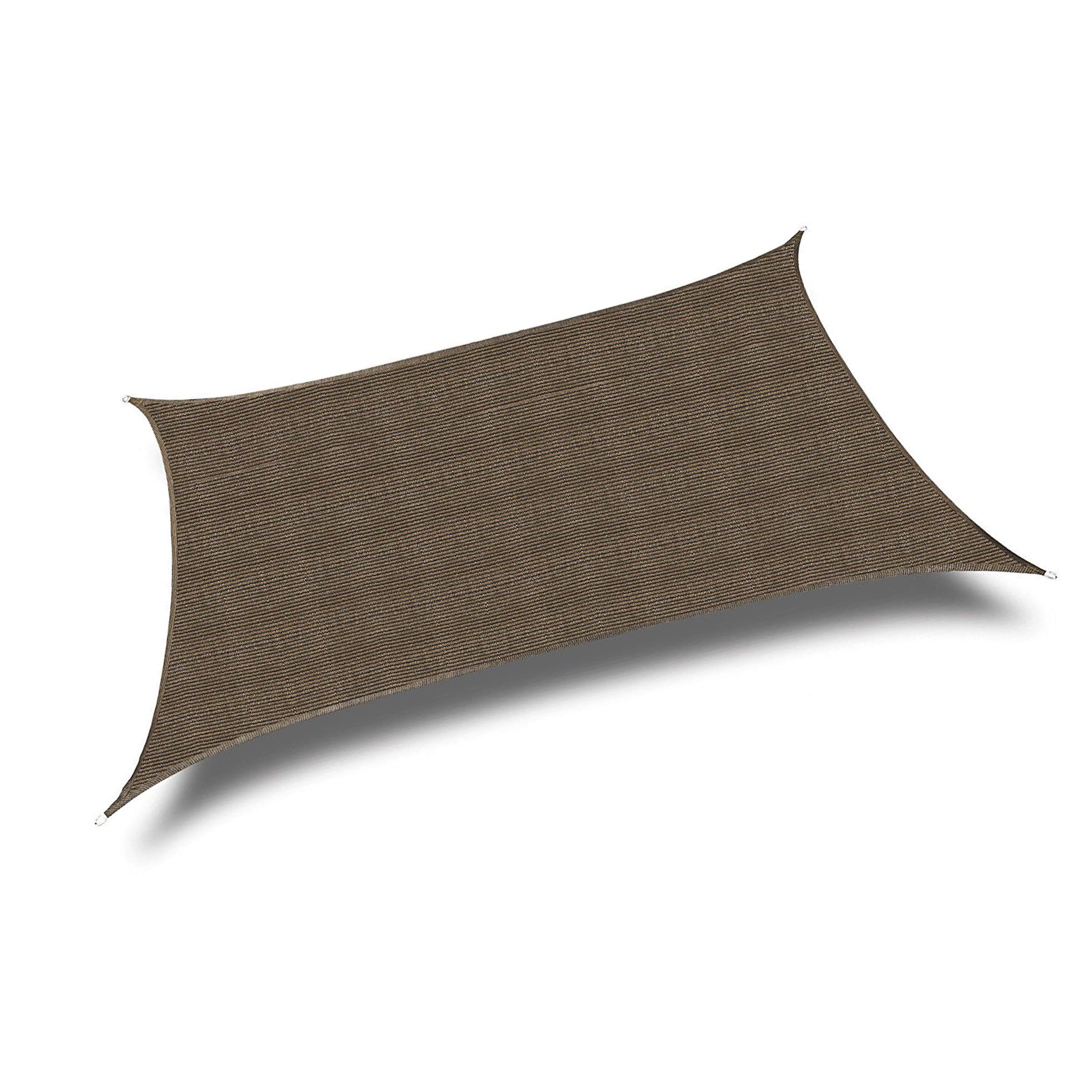 Petra's 20x16 Ft. Durable Rectangle Sun Sail Shade - Brown Woven Outdoor Patio Fabric with 90% UV Protection - Perfect for Backyard, Poolside, and Patio Cover
