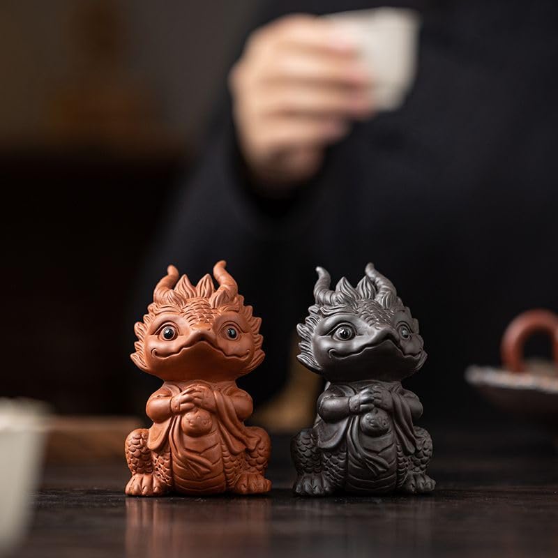 Handmade Zisha Dragon Tea Pet - Ceramic Kung Fu Tea Tray Decor for Tea Lovers