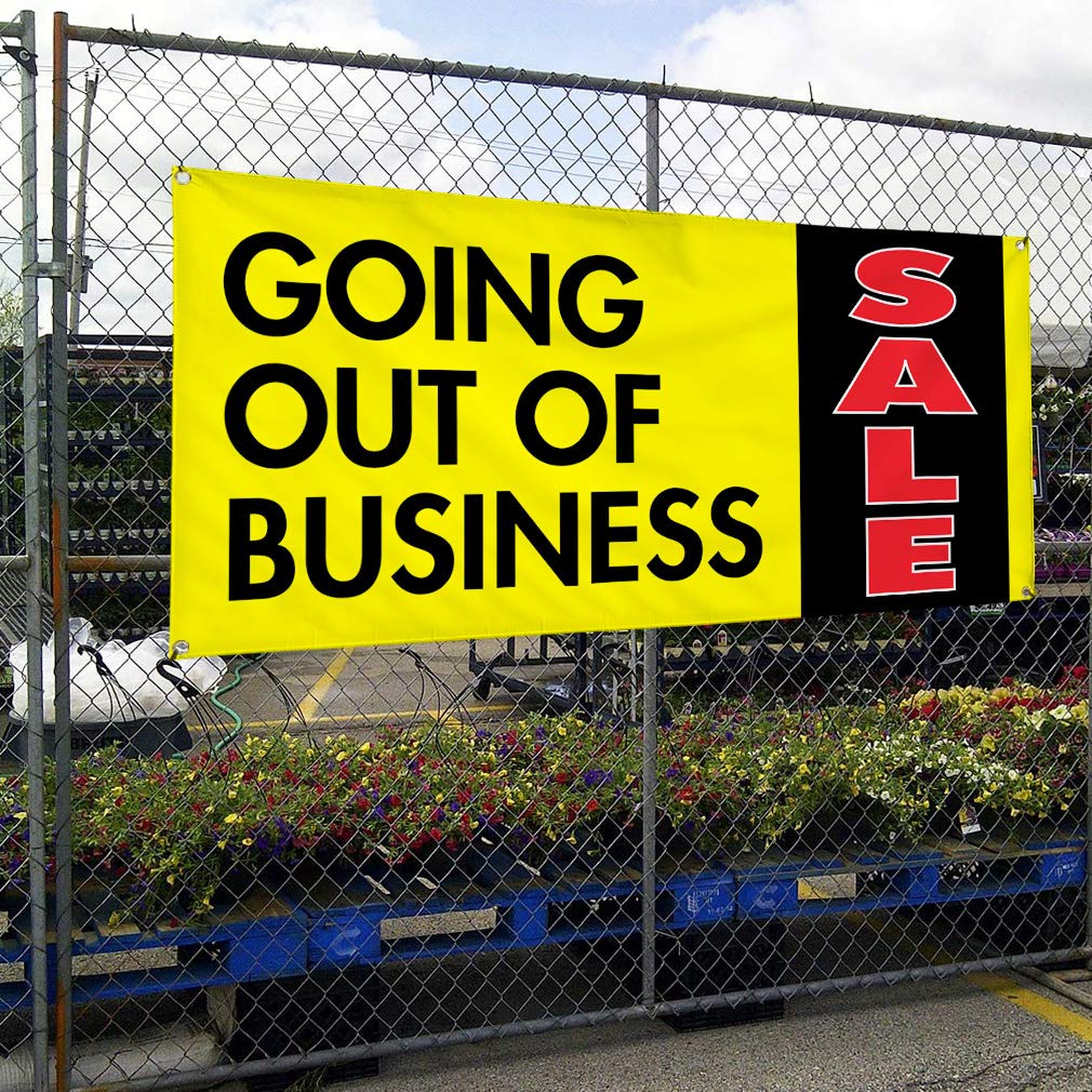 60x144 Inches Heavy Duty Vinyl Banner - Weatherproof, Industrial Strength with 10 Grommets (Yellow) | Perfect for Business Closures, Yard Sales & Outdoor Advertising | Multiple Sizes Available