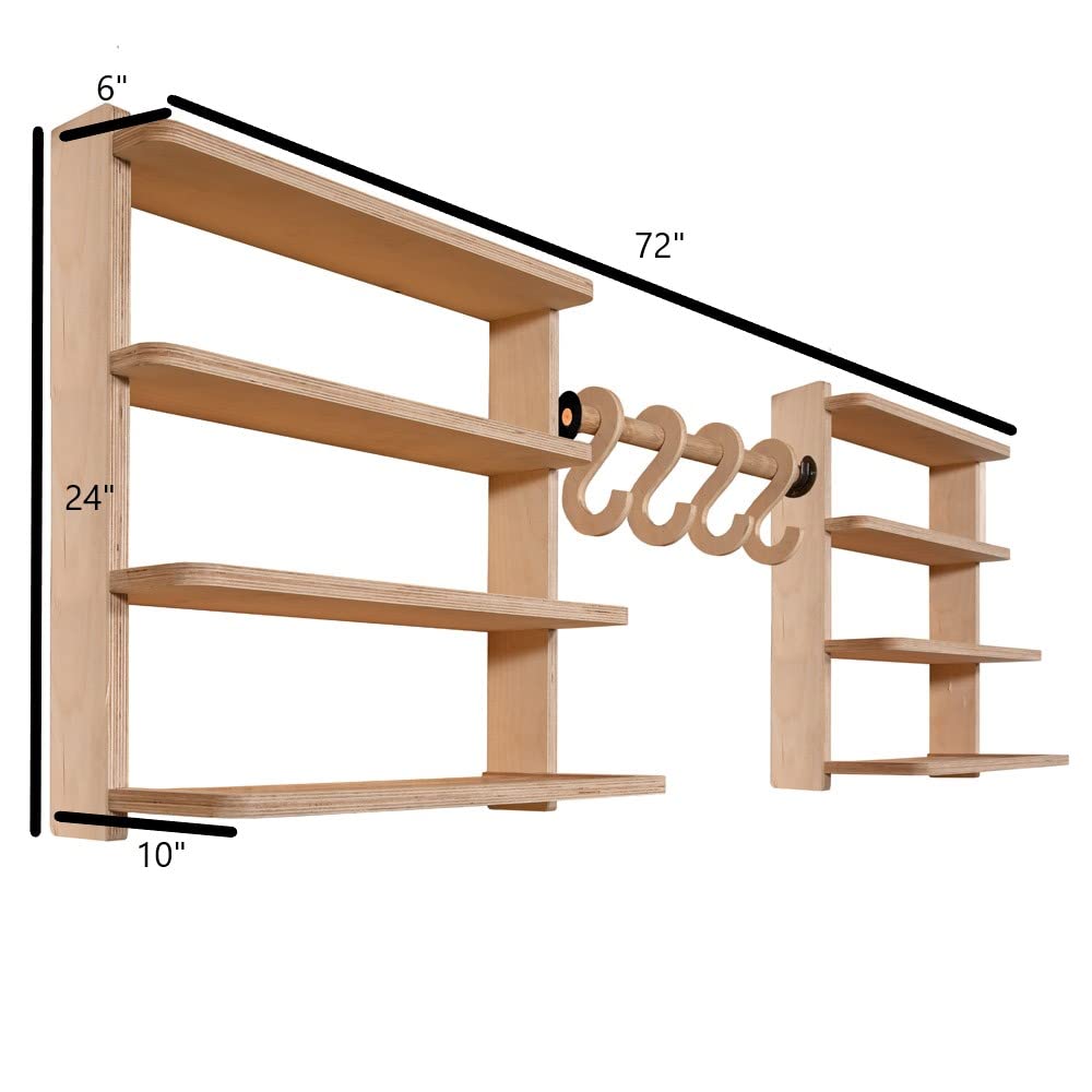 Heavy Duty 8-Shelf Storage Rack with 4 Hooks - 24