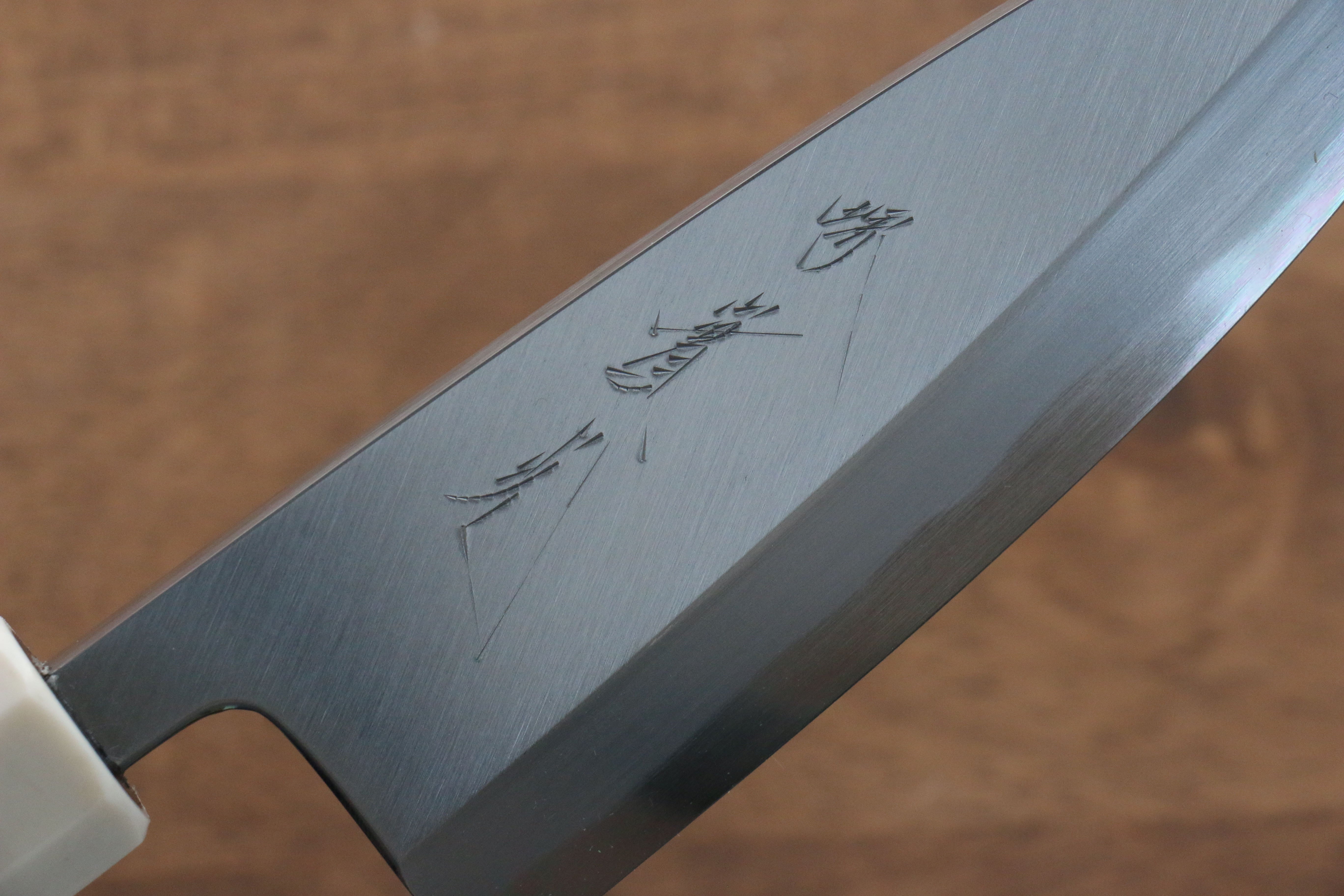 Jikko Shiko Blue Steel Kiritsuke Deba Knife 120mm - Ebony Wood Handle with Double Ring - Professional Japanese Kitchen Knife for Sushi, Fish & Meat Cutting