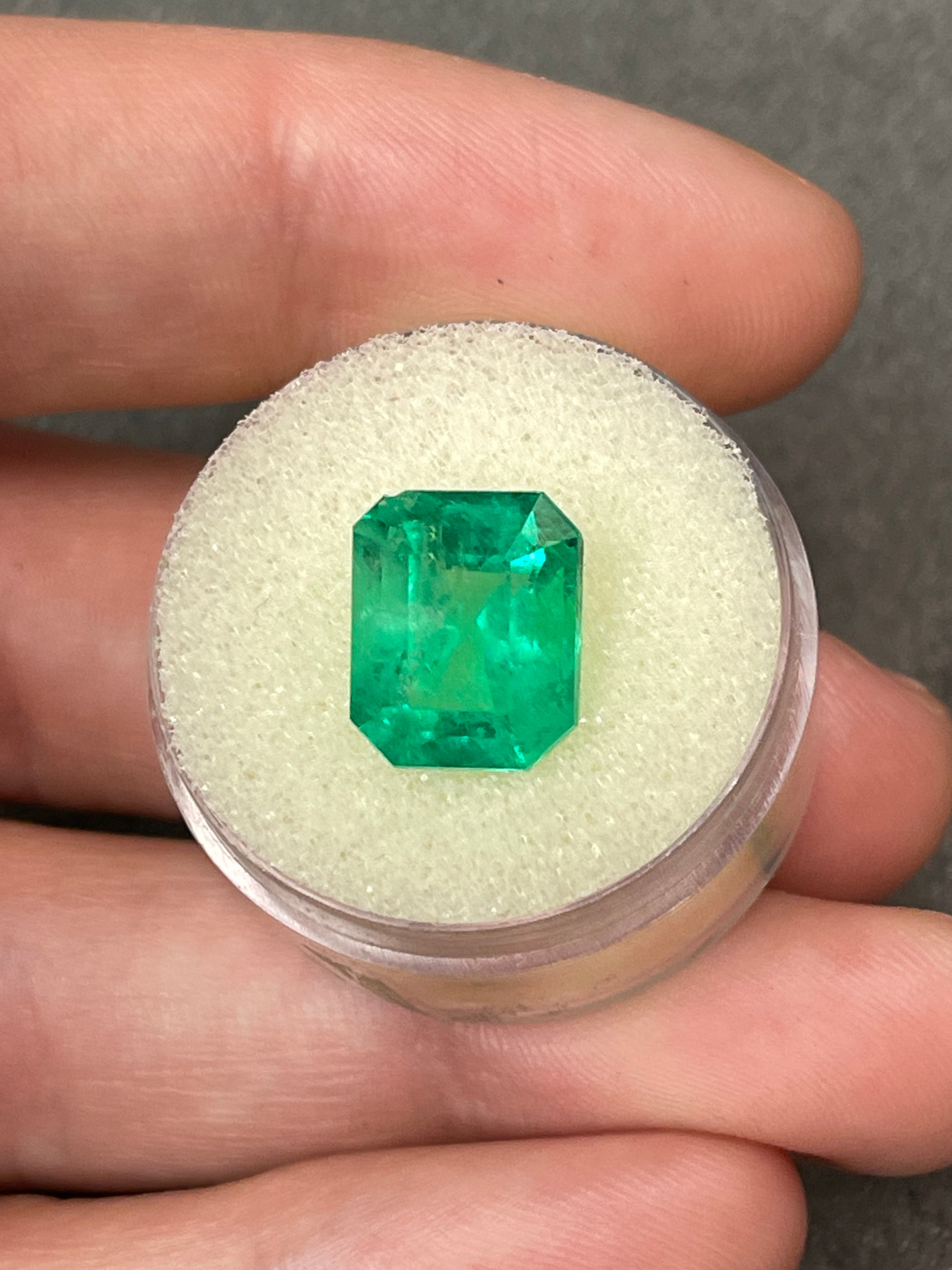 5.35 Carat 12x10mm Natural Colombian Loose Emerald Gemstone - Classic Emerald Cut for Jewelry Making, Engagement Rings & Luxury Gifts