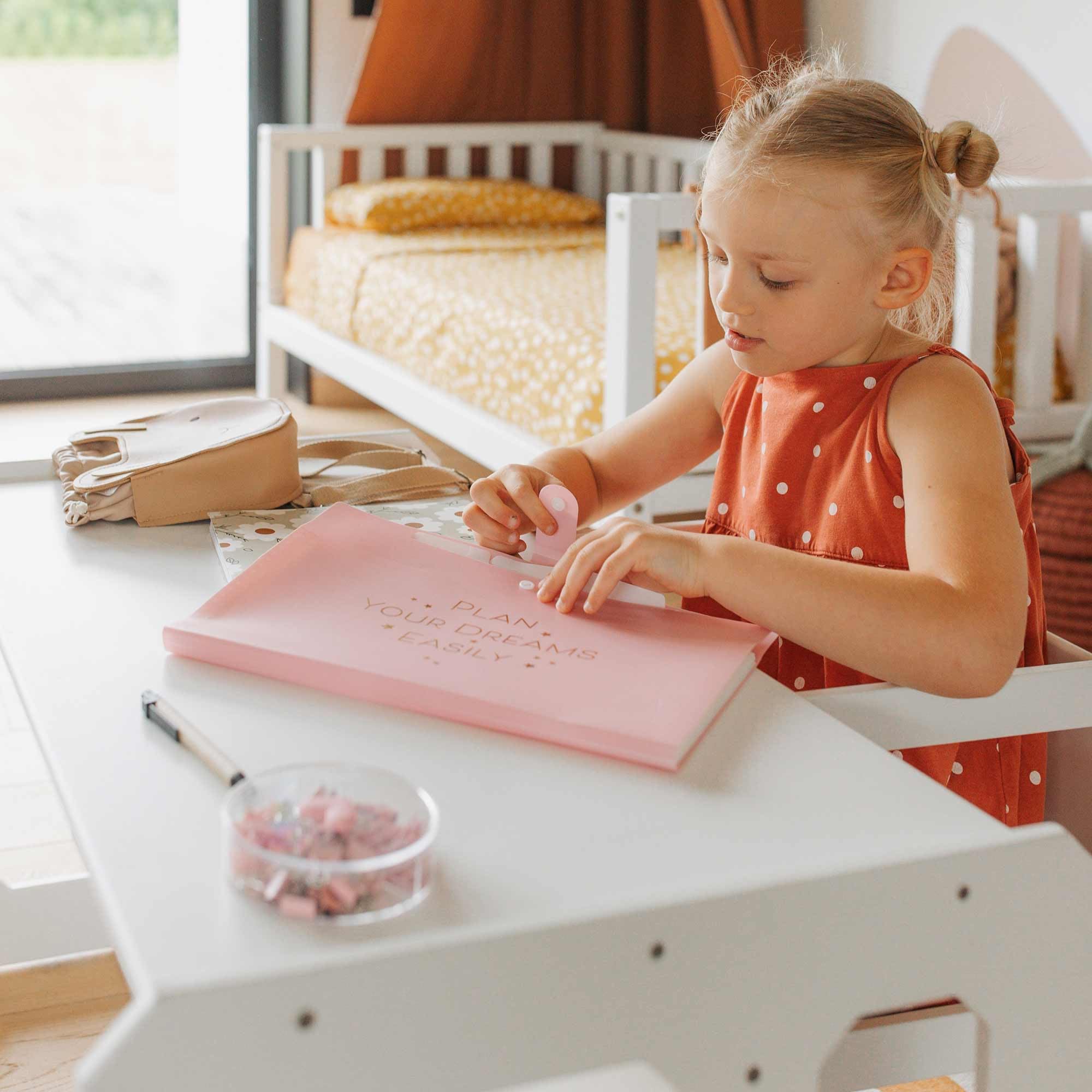 Montessori Wooden Kids Play Table and Chair Set - White Toddler Learning Table for Preschool, Daycare & Home - Includes 1 Table & 2 Chairs for Reading, Arts & Crafts, Snack Time