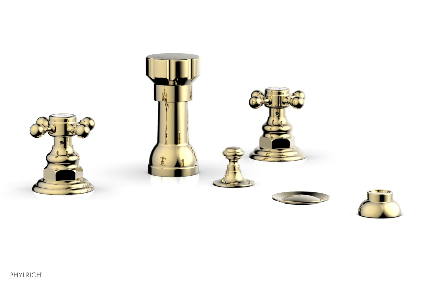 HENRI 4-Hole Bidet Faucet Set with Cross Handles - 161 60 Model - Perfect for Bathroom Renovation & Modern Toilet Upgrades