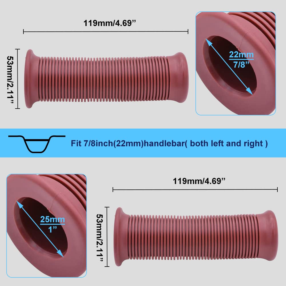 KATUR Motorcycle Handlebar Grips - Non-Slip Rubber Open End Thruster Grip (7/8