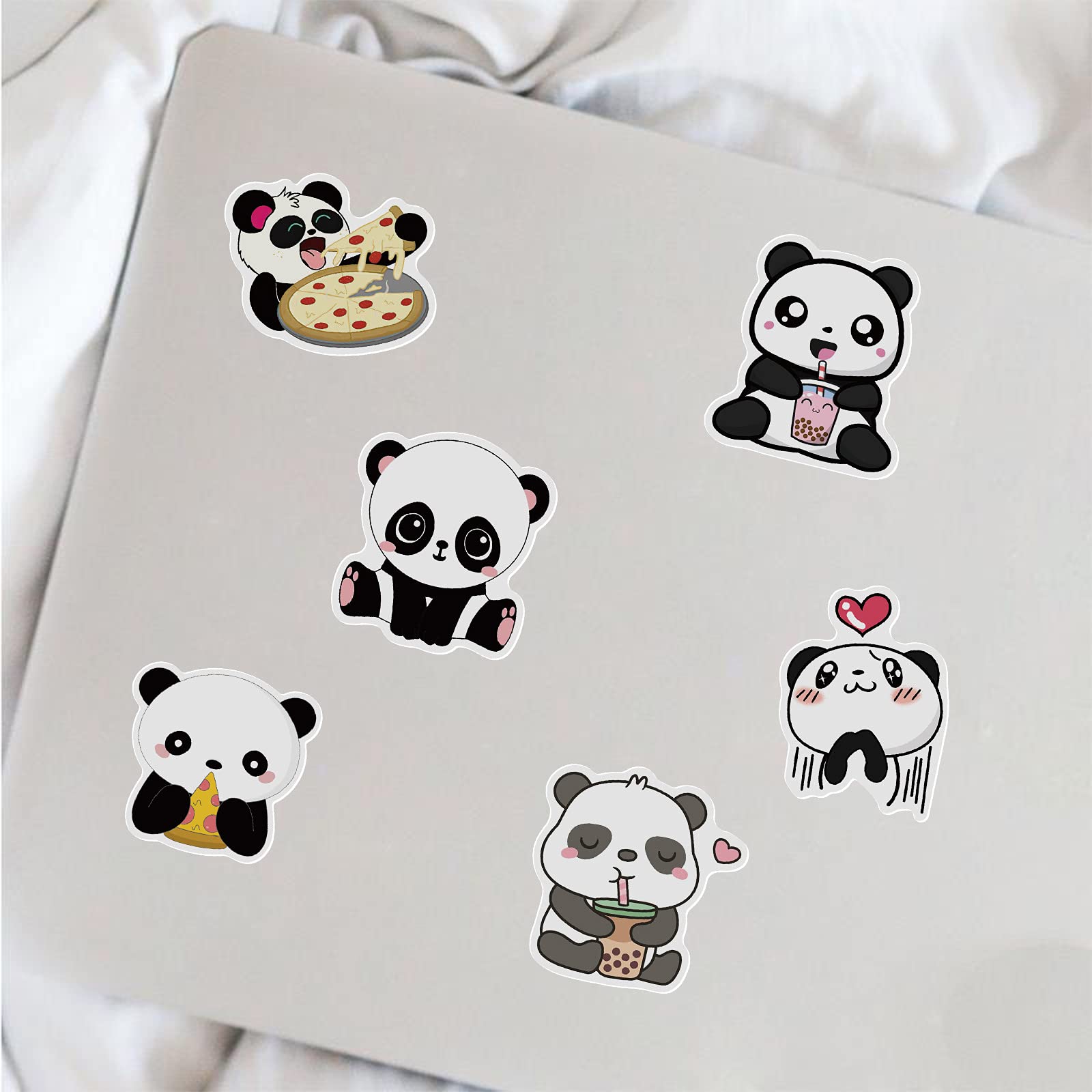 50Pcs Cute Panda Stickers - Waterproof Vinyl Decals for Laptop, Water Bottle, Phone & Luggage - Adorable Cartoon Stickers Pack for Kids Room Decor, School Supplies & DIY Crafts