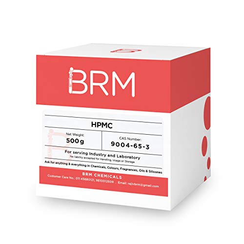 BRM Chemicals HPMC Hydroxypropyl Methylcellulose - 500g Pharmaceutical Grade Thickener for Tablet Manufacturing | Ideal for Pharma Industry, Cosmetics & Food Applications