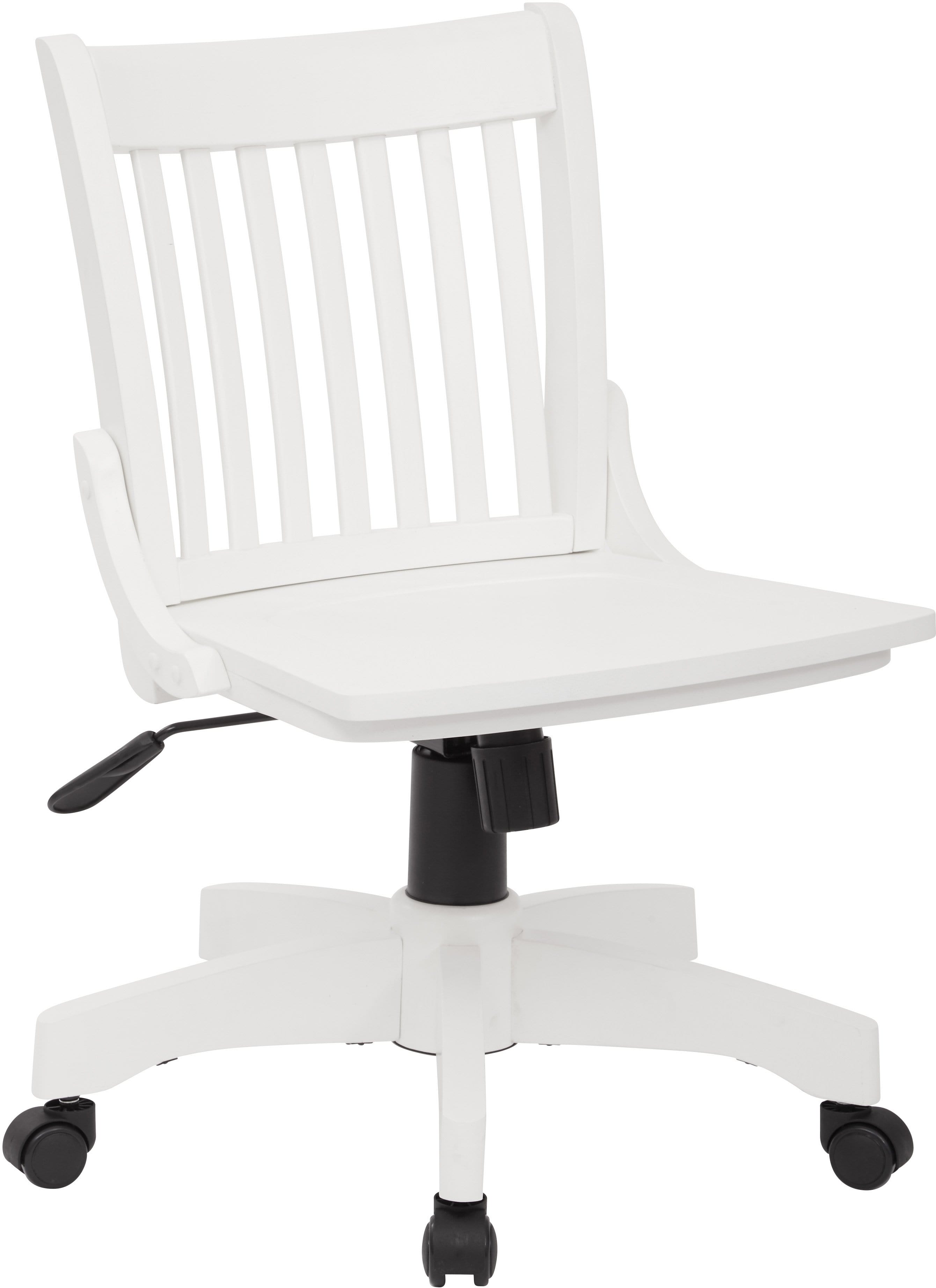 OSP Designs Deluxe Armless Wood Bankers Chair with Wood Seat [101] - Ergonomic Office Chair for Home & Executive Workspaces