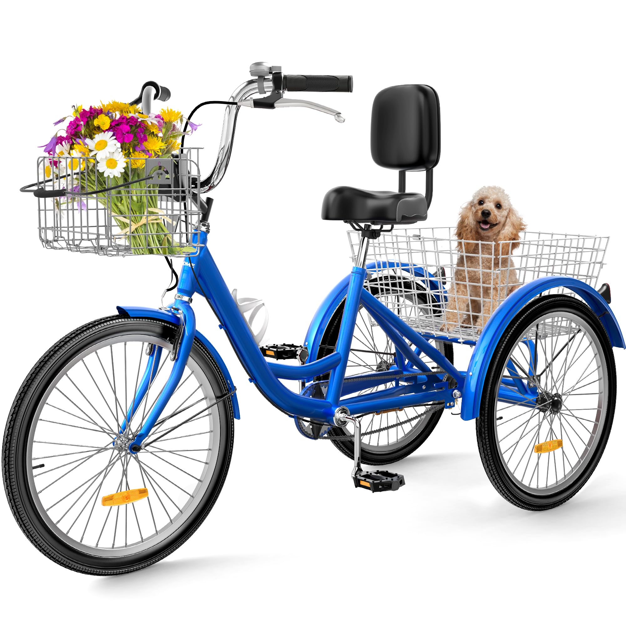 **YITAHOME Adult Tricycle - 24 & 26 Inch 3 Wheel Bikes, 1 Speed Trike for Seniors, Women & Men - Removable Baskets - Perfect for Shopping, Picnics & Outdoor Sports**