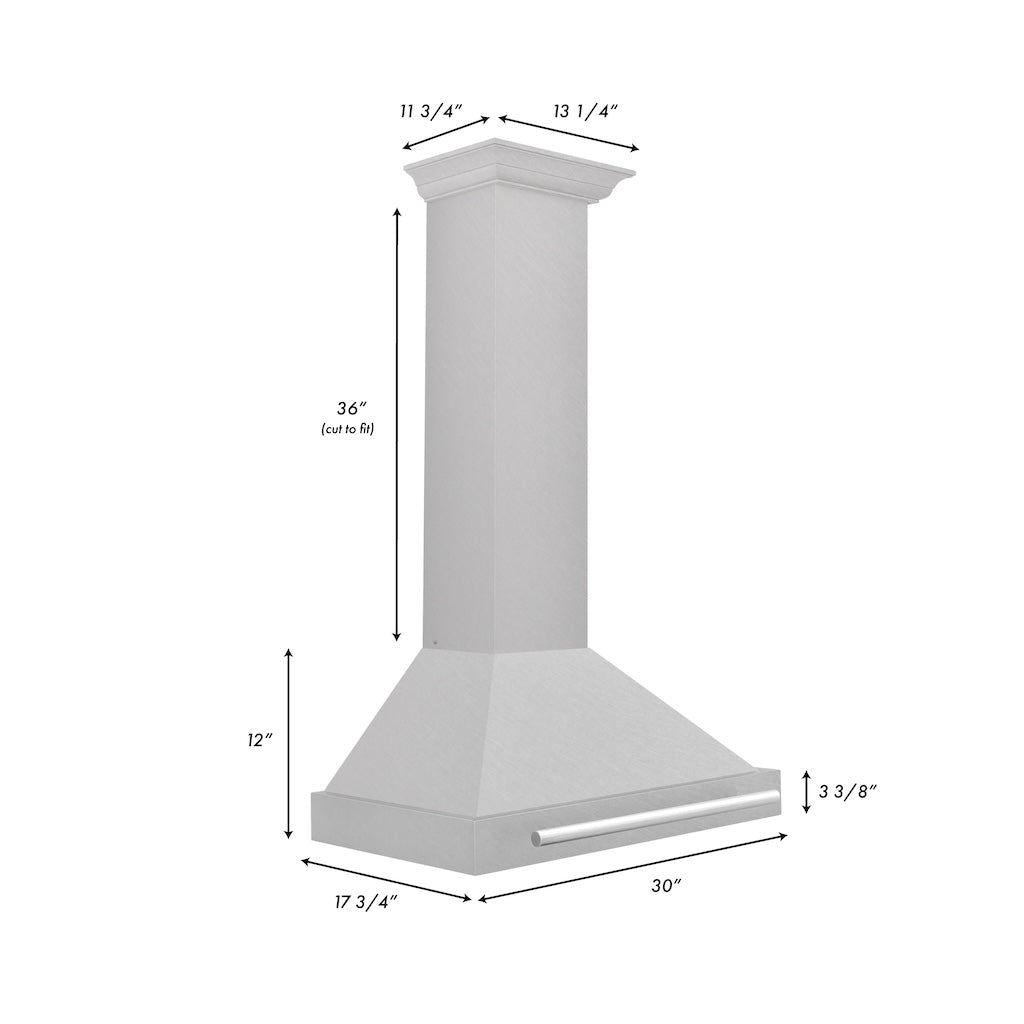 ZLINE 30 Inch Convertible Wall Mount Range Hood - Stainless Steel with Satin Finish, Easy-Clean Design for Kitchen Ventilation | Perfect for Modern Home Cooking & Remodeling Projects