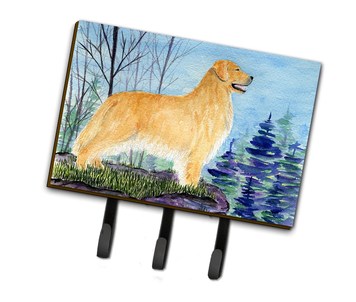 Golden Retriever Wall Hook Organizer - Key Holder, Coat Rack & Leash Hanger for Home Entryway, Kitchen, Bathroom | Durable Wall Mount Hooks for Keys, Towels, Aprons & Pet Accessories
