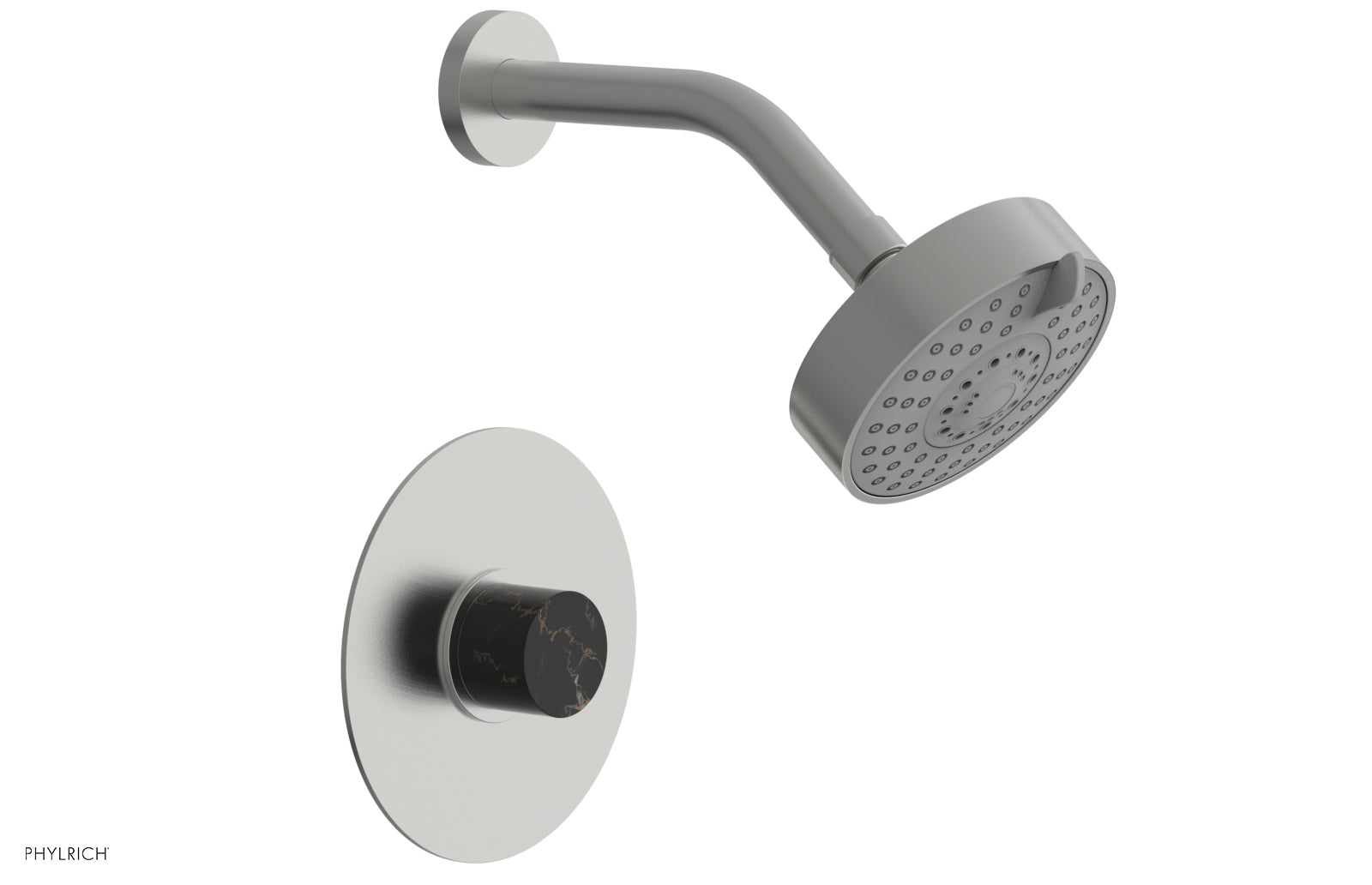Premium BASIC II Pressure Balance Shower Set - Black Marble Finish (Model 230-23) for Modern Bathroom & Spa Experience