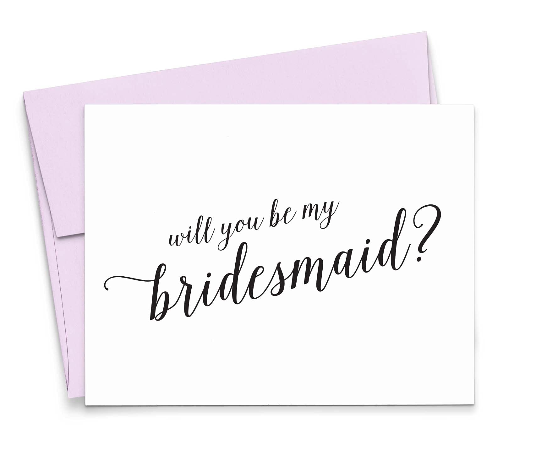 Will You Be My Bridesmaid Proposal Card - Elegant Greeting Card with Envelope for Wedding Party Invitations & Special Occasions