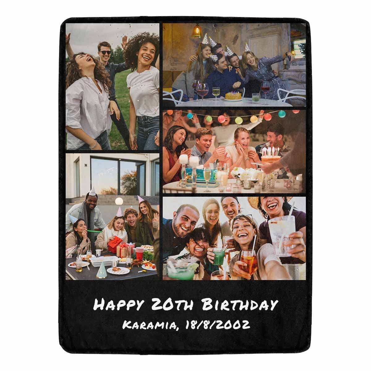 Personalized Photo Blanket - Custom Fleece Throw Blanket with Your Pictures - Perfect Birthday, Anniversary & Christmas Gift for Couples, Family, Girlfriend, Boyfriend - Cozy Home Decor for Bed, Sofa & Travel