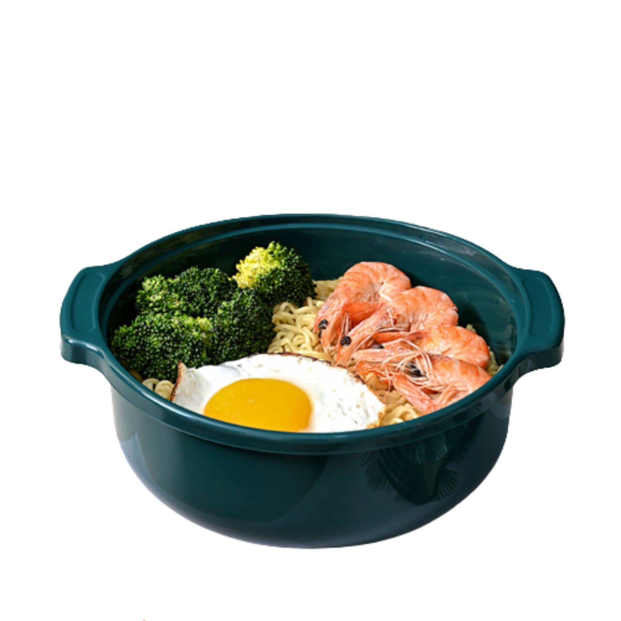 Microwave Safe Ramen Noodle Cooker Bowl with Lid - Ideal for Mac & Cheese, Pasta, Instant Noodles - Perfect for Dorm Rooms, College Students, Kids - BPA Free, Dishwasher & Microwave Safe (Small, Dark Green) - Quick Meals for Busy Students & Office Lunches