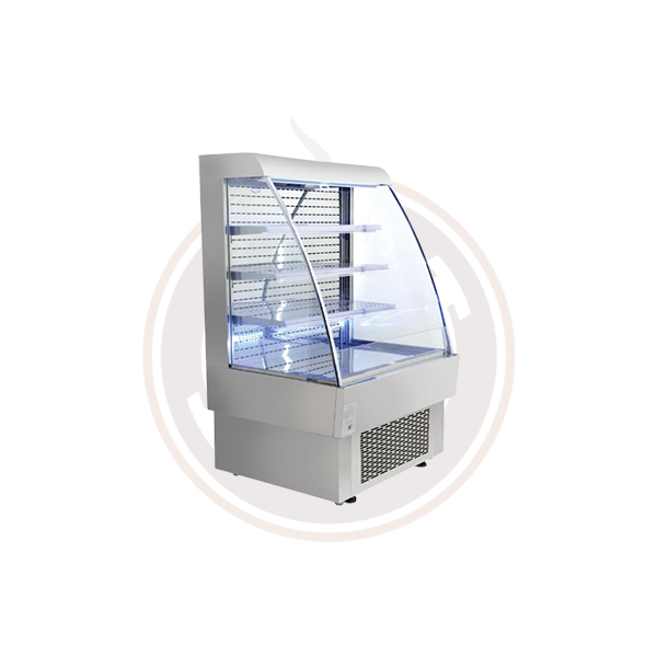 Omcan Commercial Open Refrigerated Floor Display Showcase - 40438 / 40004 - Perfect for Grocery Stores, Delis & Supermarkets