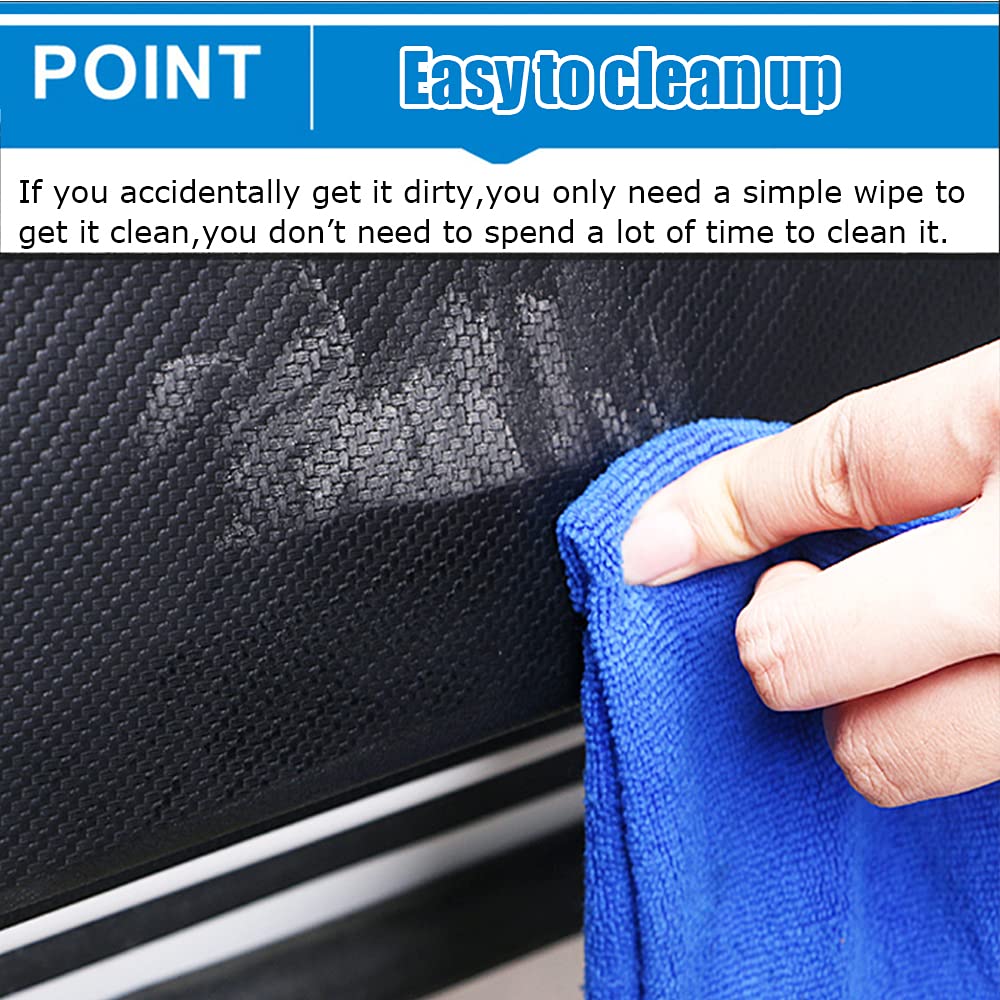 Carbon Fiber Leather Door Anti-Kick Pad Stickers - 4-Piece Set for Toyota Venza (2021-2022) - Interior Car Door Edge Protector Film - Prevent Scratches & Dents - Perfect for Family Cars, Daily Commuting and Road Trips