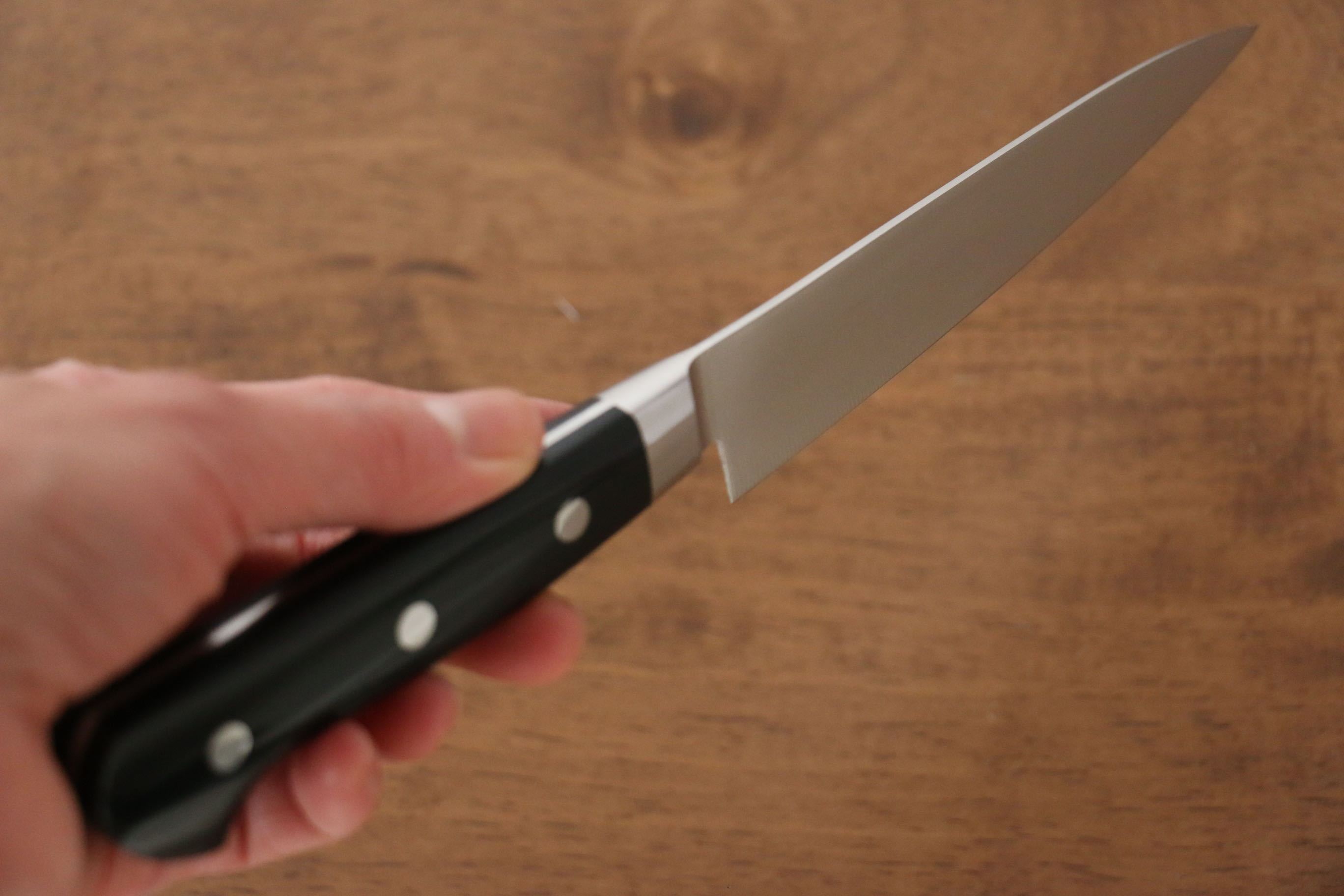 Iseya 120mm Molybdenum Petty Utility Knife with Black Micarta Handle - Perfect for Home Kitchen, Camping & Outdoor Cooking