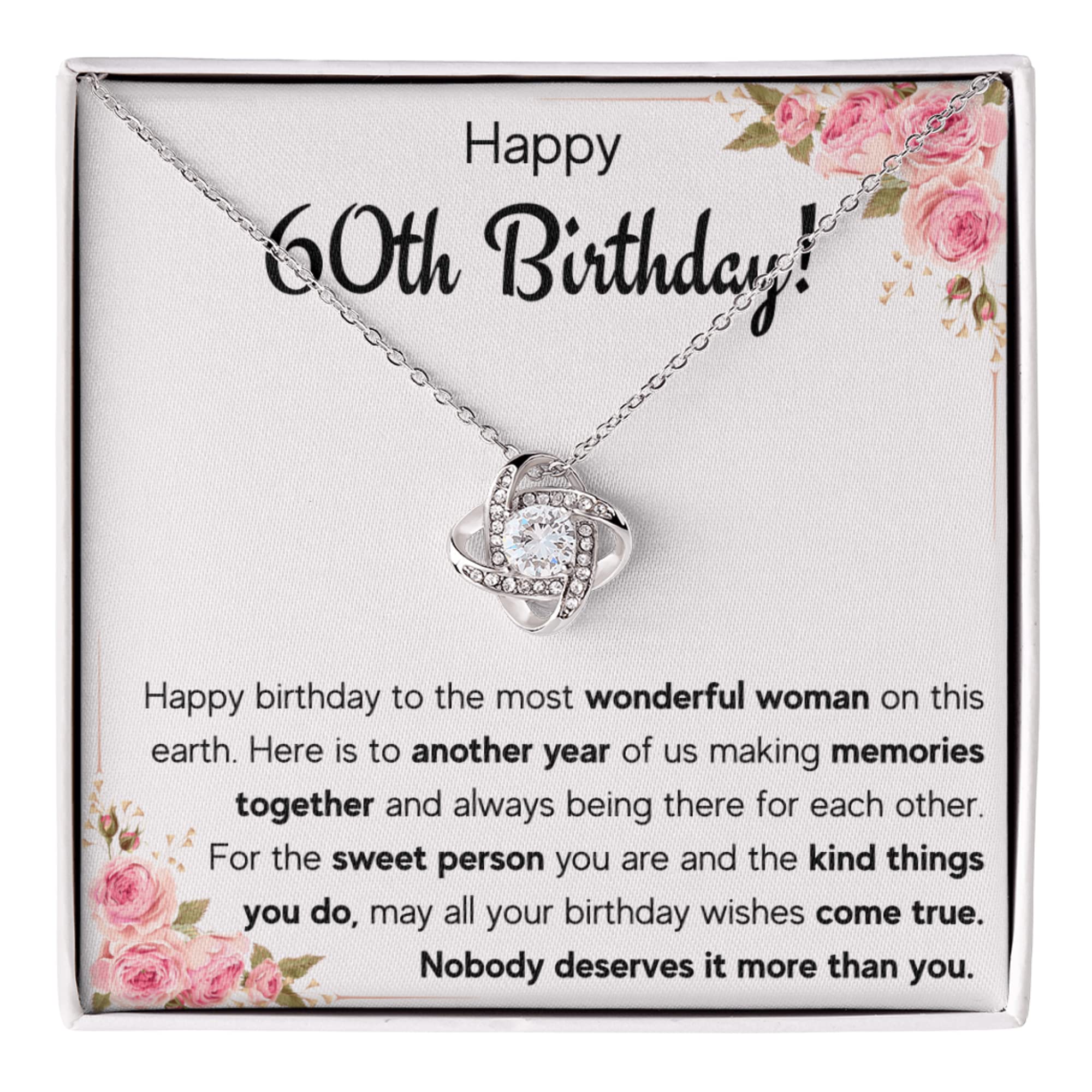 60th Birthday Gifts for Women - Elegant Happy 60 & Fabulous Necklace Set with Message Card & Gift Box | Perfect 60 Year Old Woman Birthday Present for Mom, Grandma, Wife | Anniversary, Retirement, Milestone Celebration Jewelry