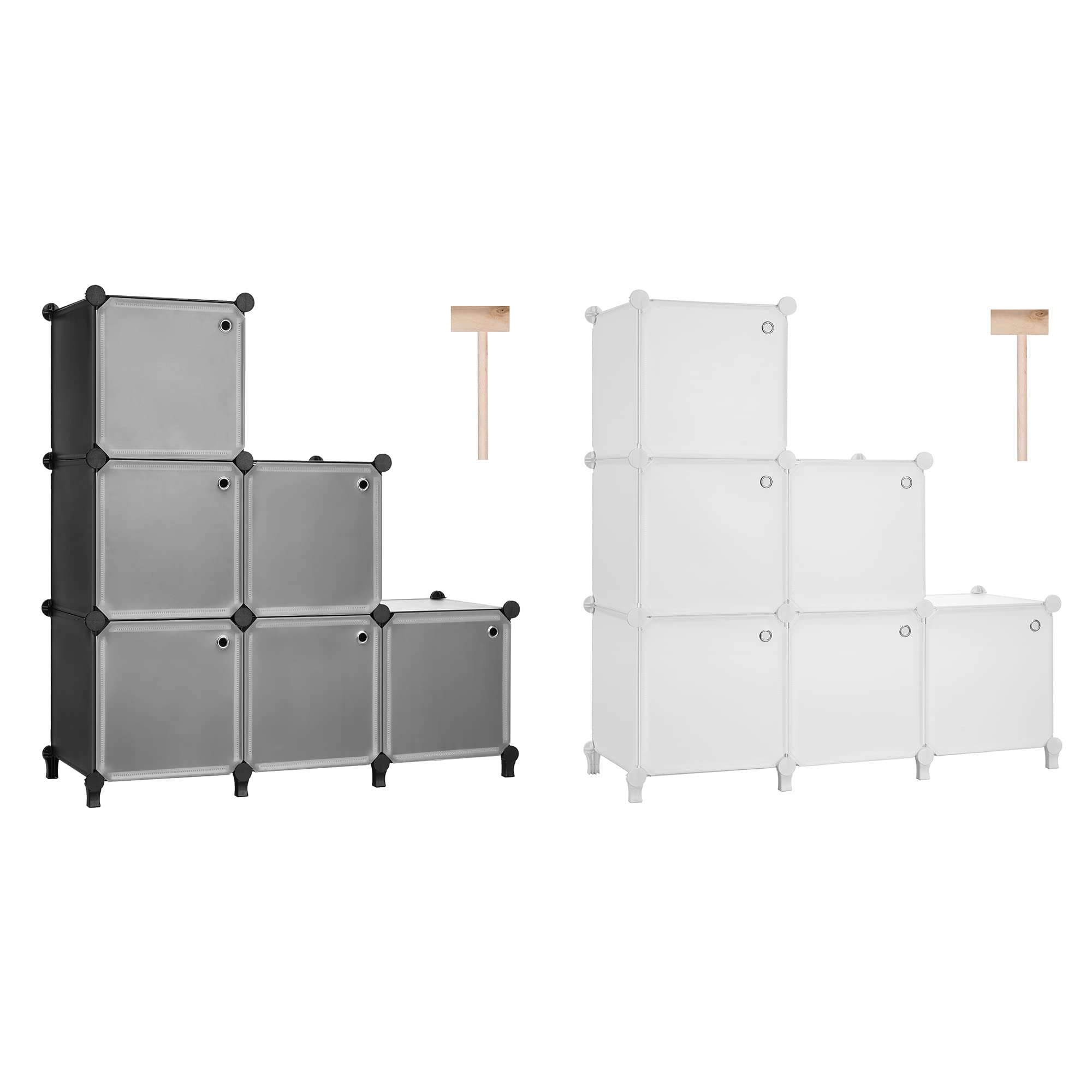Puroma Cube Storage Organizer with Doors - 6-Cube Closet Organizer for Bedroom, Living Room & Office - Foldable Fabric Storage Bins for Shelves, Toys & Home Organization