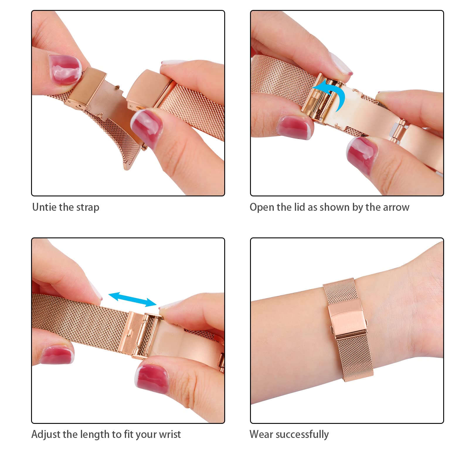 Elegant Bling Stainless Steel Mesh Apple Watch Band for Women - Adjustable Breathable Replacement Strap Compatible with Apple Watch Series SE/6/5/4/3/2/1 (38mm 40mm 42mm 44mm) - Perfect for Workout, Gym, Running, Yoga, Office, Business Meetings, Dating, Travel, Parties & Everyday Wear - Great Gift for Her | Fashionable & Comfortable for All Occasions