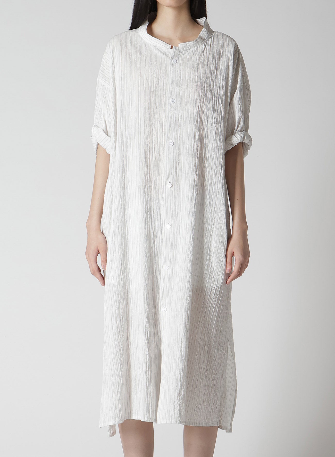Stylish Cotton Voile Rolled Up Half Sleeve Stripe Dress for Women - Perfect for Summer Outings, Beach Vacations & Casual Wear