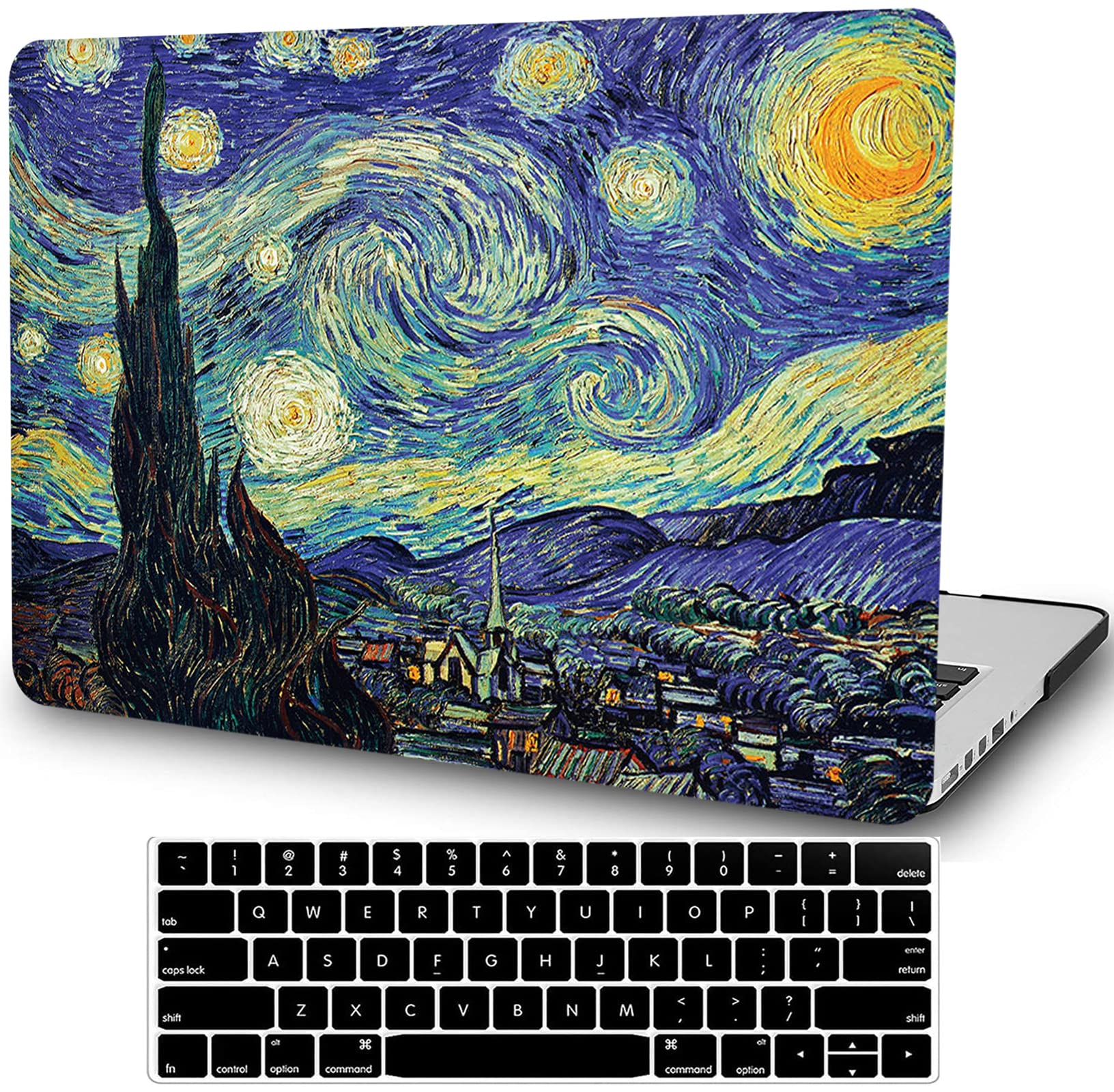 Starry Night Laptop Case for MacBook Pro 16 Inch (2019-2020 Model A2141) - Hard Plastic Protective Cover with Touch Bar & Touch ID Compatibility | Perfect for Work, Travel & School Use