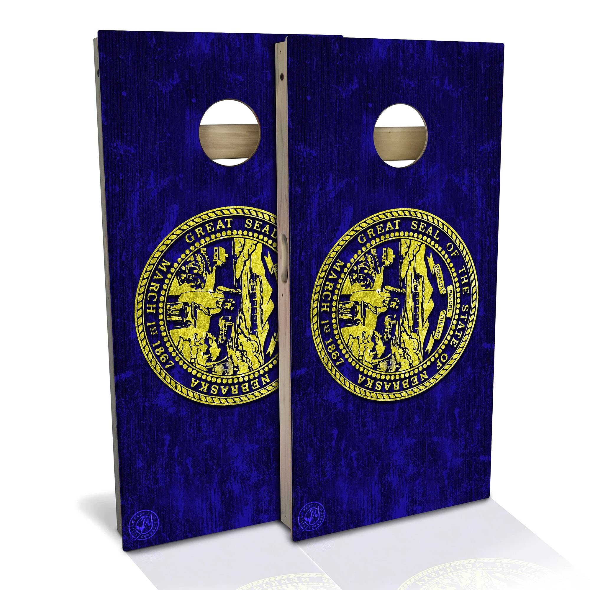 Nebraska Flag Cornhole Game Set - 2 Boards & 8 Bags - Premium Outdoor Lawn Game for Backyard Parties, Tailgating, and BBQs