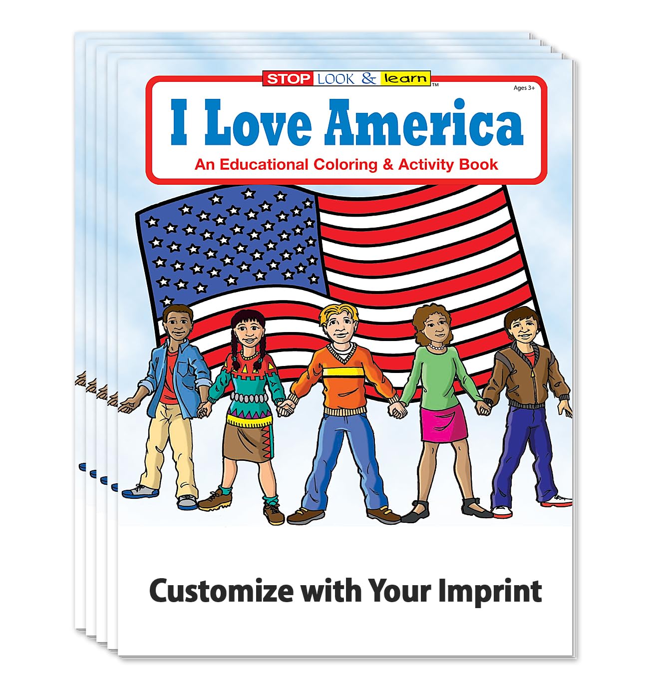 ZOCO Bulk Pack of 250 Patriotic 'I Love America' Educational Coloring Books for Kids - No Crayons Included - Fun Games, Puzzles & Activities - Perfect for 4th of July Celebrations, Classroom Learning & Homeschooling