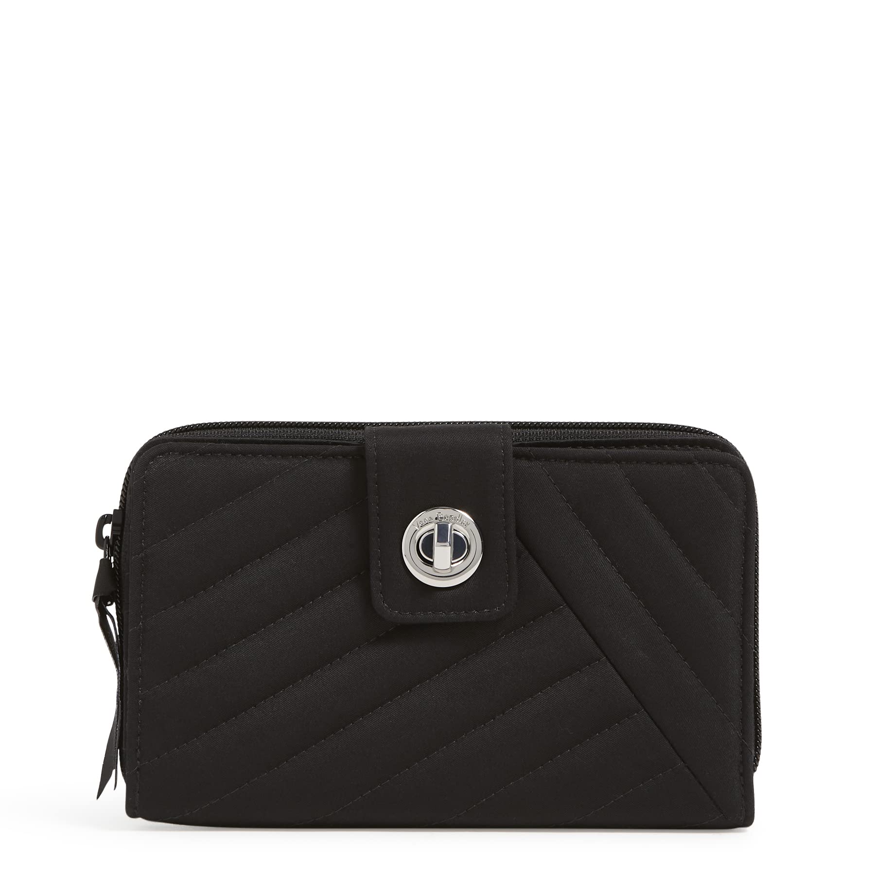 Vera Bradley Women's Cotton Turnlock RFID Protection Wallet - Stylish & Secure for Travel, Shopping & Everyday Use