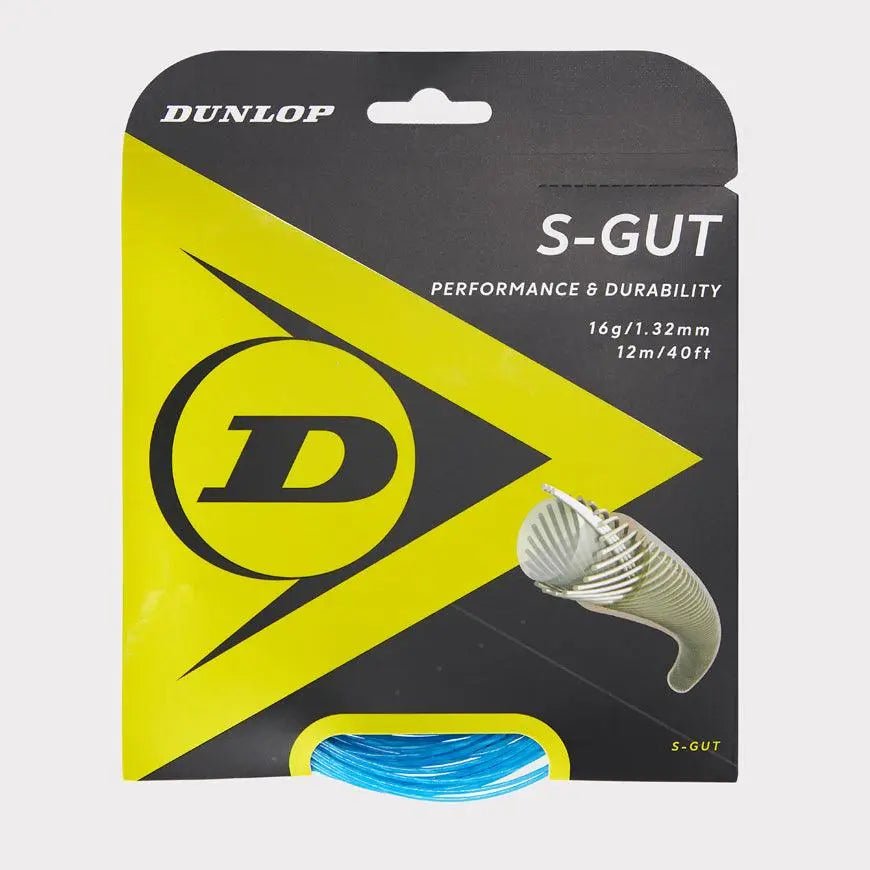 Dunlop Synthetic S Gut 16 String Set - Premium Tennis Strings for Enhanced Performance & Durability | Perfect for Competitive Play & Training Sessions