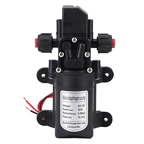 12V Self-Priming Water Pump, High Pressure 116 PSI, 5L/min Flow Rate for Car Washing, Boat Cleaning, Garden Irrigation & Outdoor Use - Portable Water Transfer Pump for RV, Camping & Home Applications