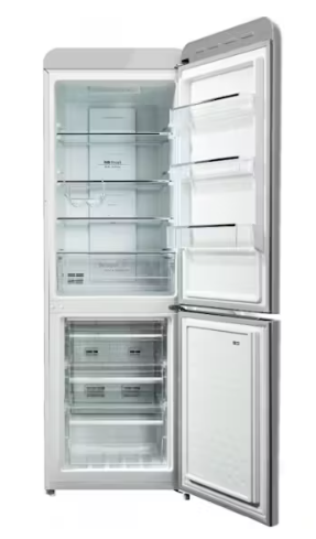 CHiQ CRBM227NW3 231L Retro Style Bottom Mount Refrigerator - Energy Efficient White Fridge for Kitchen, Office, Dorm, or Small Apartment - Compact Freezer & Fresh Food Storage