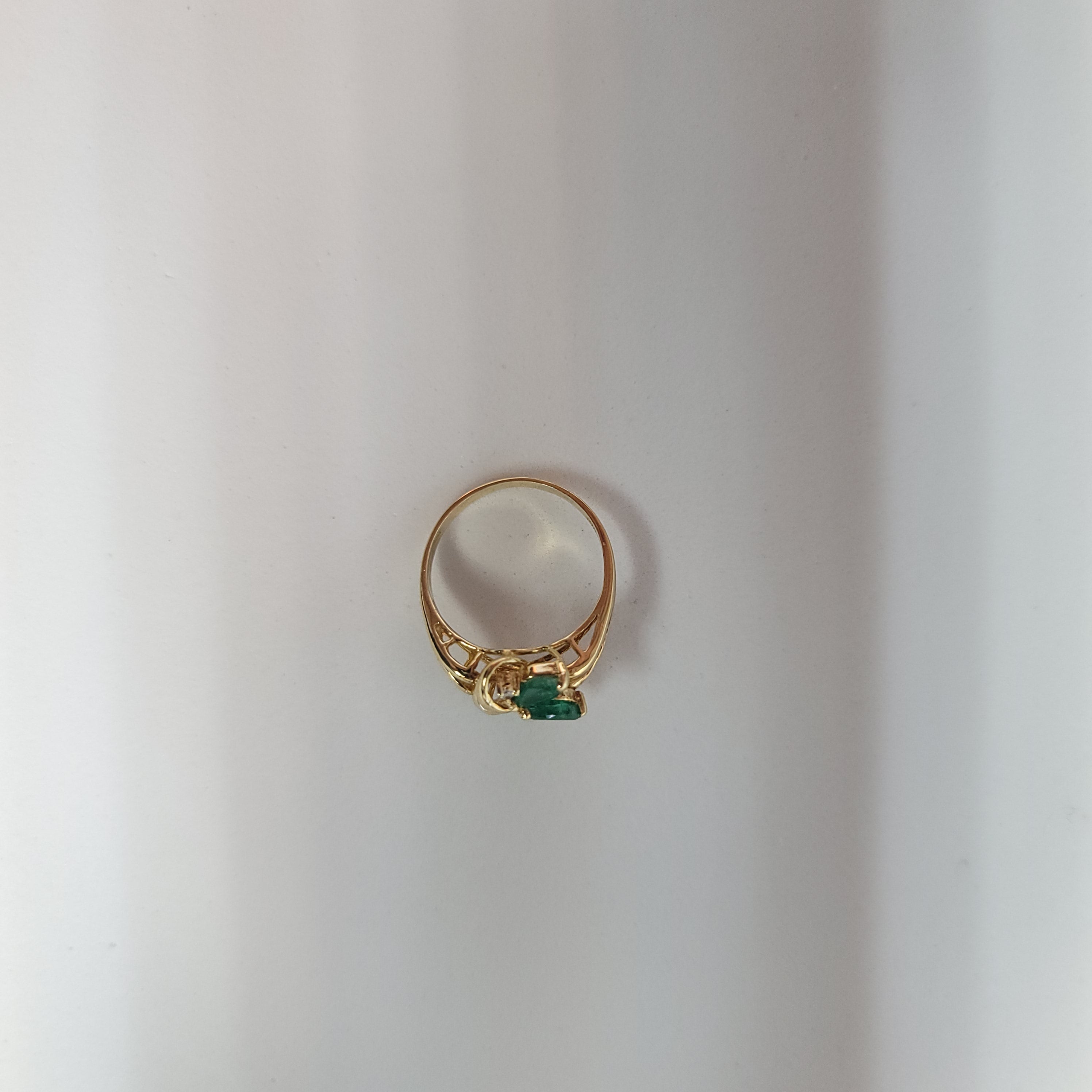 14K Yellow Gold Marquise Emerald & Diamond Ring - 0.33cttw Vintage Style Engagement Ring for Women, Perfect for Proposals, Anniversaries & Special Occasions