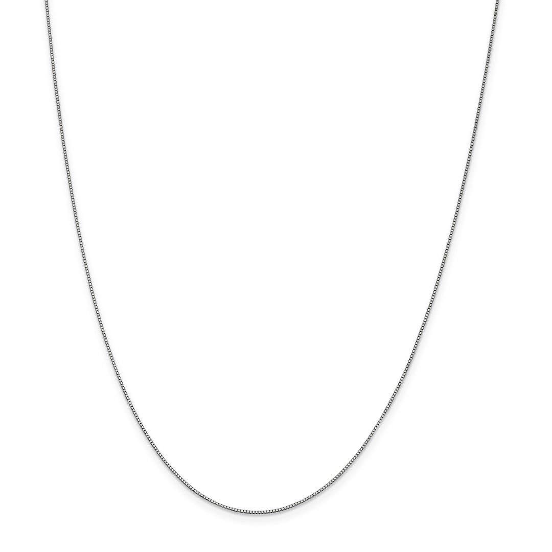 14K White Gold 13 Inch 0.7mm Box Chain Necklace - Dainty Pendant Charm for Women - Elegant Fine Jewelry Gift for Her - Perfect for Weddings, Anniversaries & Special Occasions