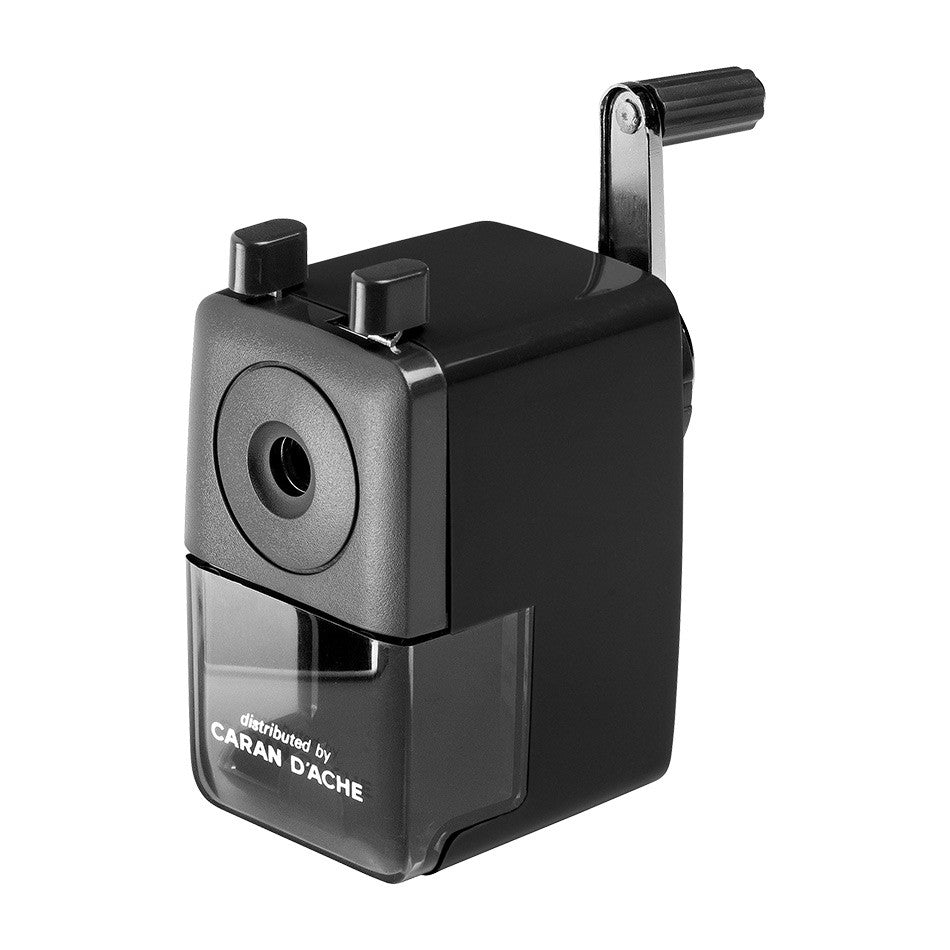 Premium Caran d'Ache Black Desktop Pencil Sharpener - Professional Office & Artist Pencil Sharpener for Home, School & Studio Use