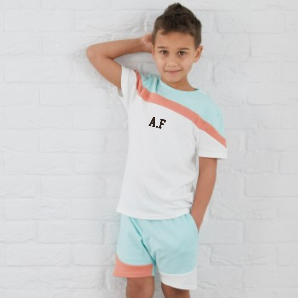 Personalized Boston Initial T-Shirt & Shorts Set - Custom Monogram Outfit for Men & Women - Perfect for Casual Wear, Gifts, and Summer Outfits