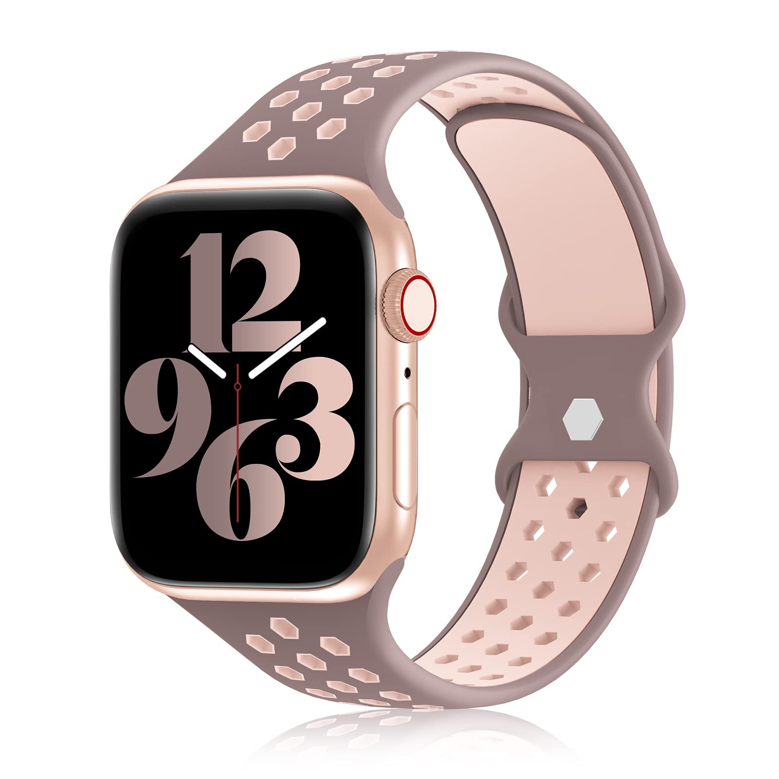 YAXIN Sports Band for Apple Watch 38MM 40MM 41MM 42MM 44MM 45MM - Breathable Soft Silicone Replacement Strap with Double-Color Air Holes - Compatible with iWatch Series 7/6/5/4/3/2/1/SE - Perfect for Running, Gym Workouts & Daily Wear