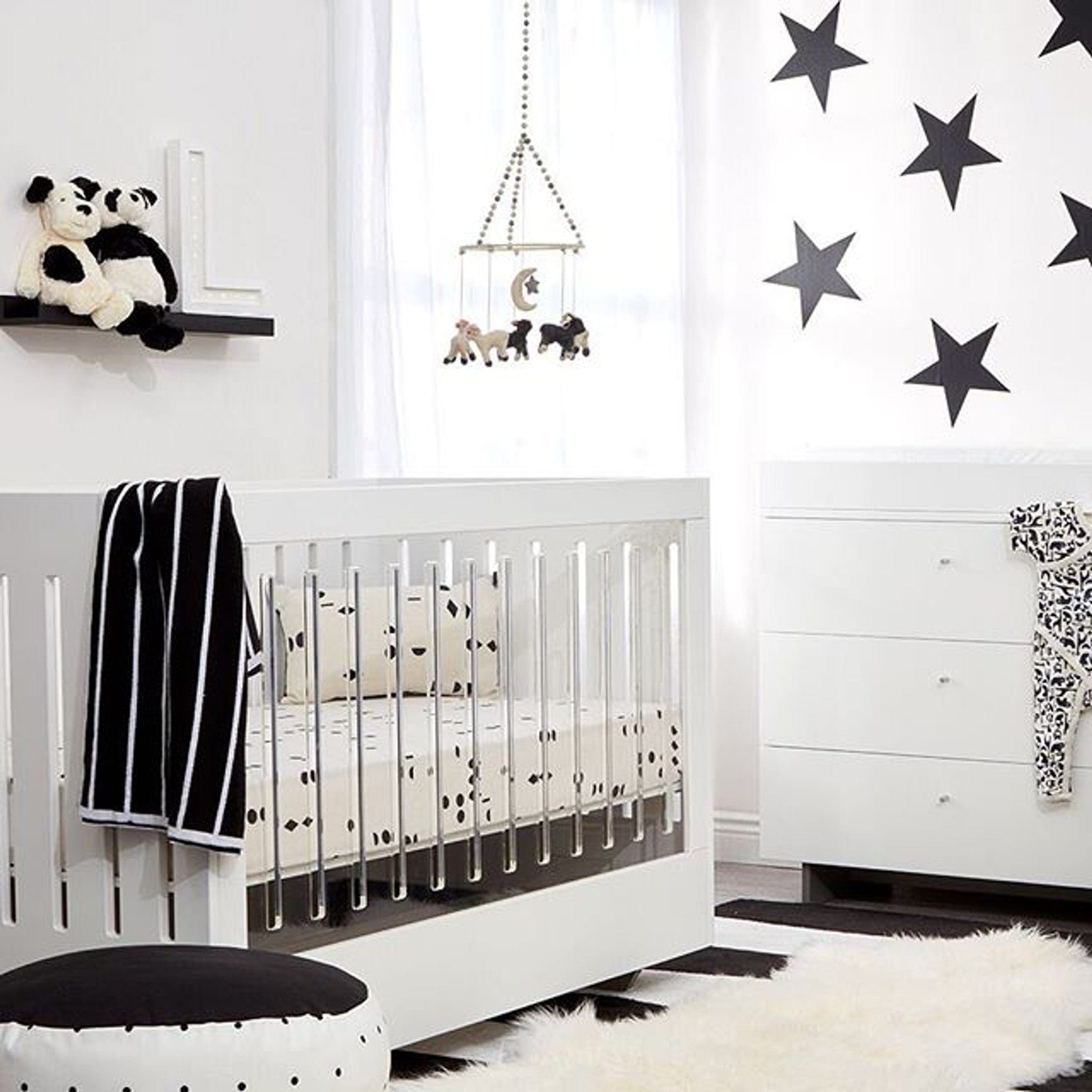 Spot On Square Roh Acrylic White Baby Crib - Modern Nursery Furniture for Newborns & Toddlers | Perfect for Bedrooms, Daycares & Gift Giving