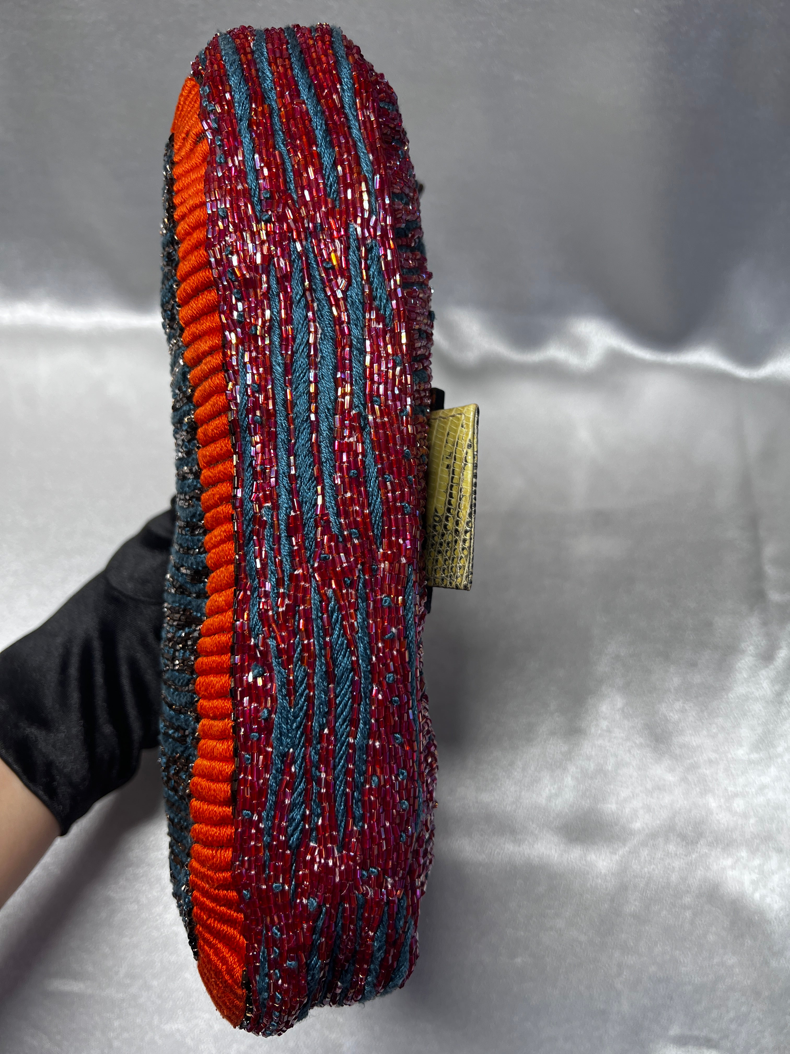 Fendi Multi-Color Lizard Skin Strap Baguette Bag - Luxury Designer Crossbody Purse for Women | Perfect for Parties, Date Nights & Special Occasions