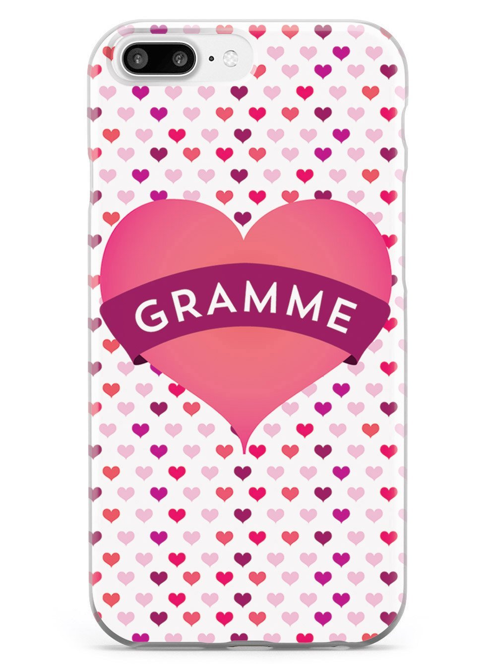 Inspired Cases - Premium 3D Textured Protective Phone Case Compatible with Apple iPhone 8 Plus - Heart Design for Grandma - Perfect Gift for Mother's Day, Birthday & Family Occasions