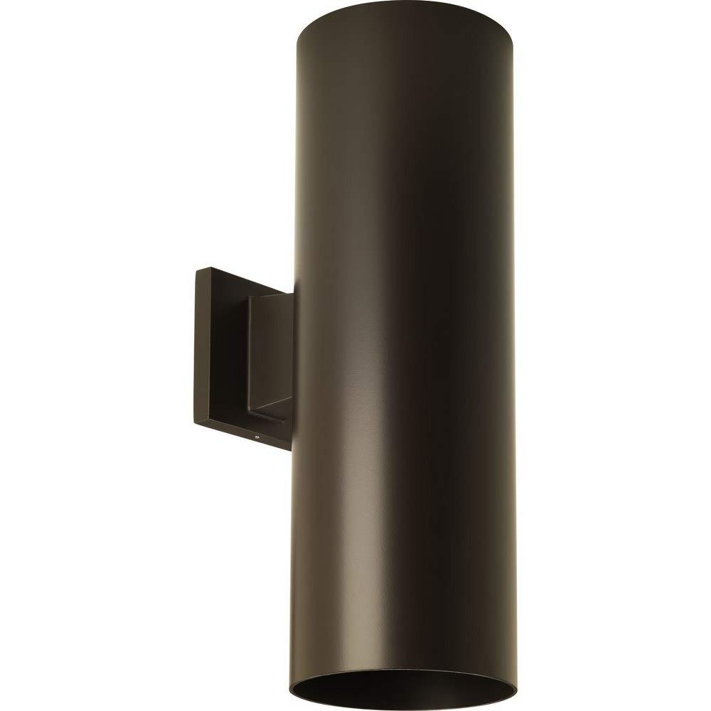 Progress P5642-20 Modern Outdoor Cylinder Light - 2-Light Antique Bronze Fixture with Metal Shade (6