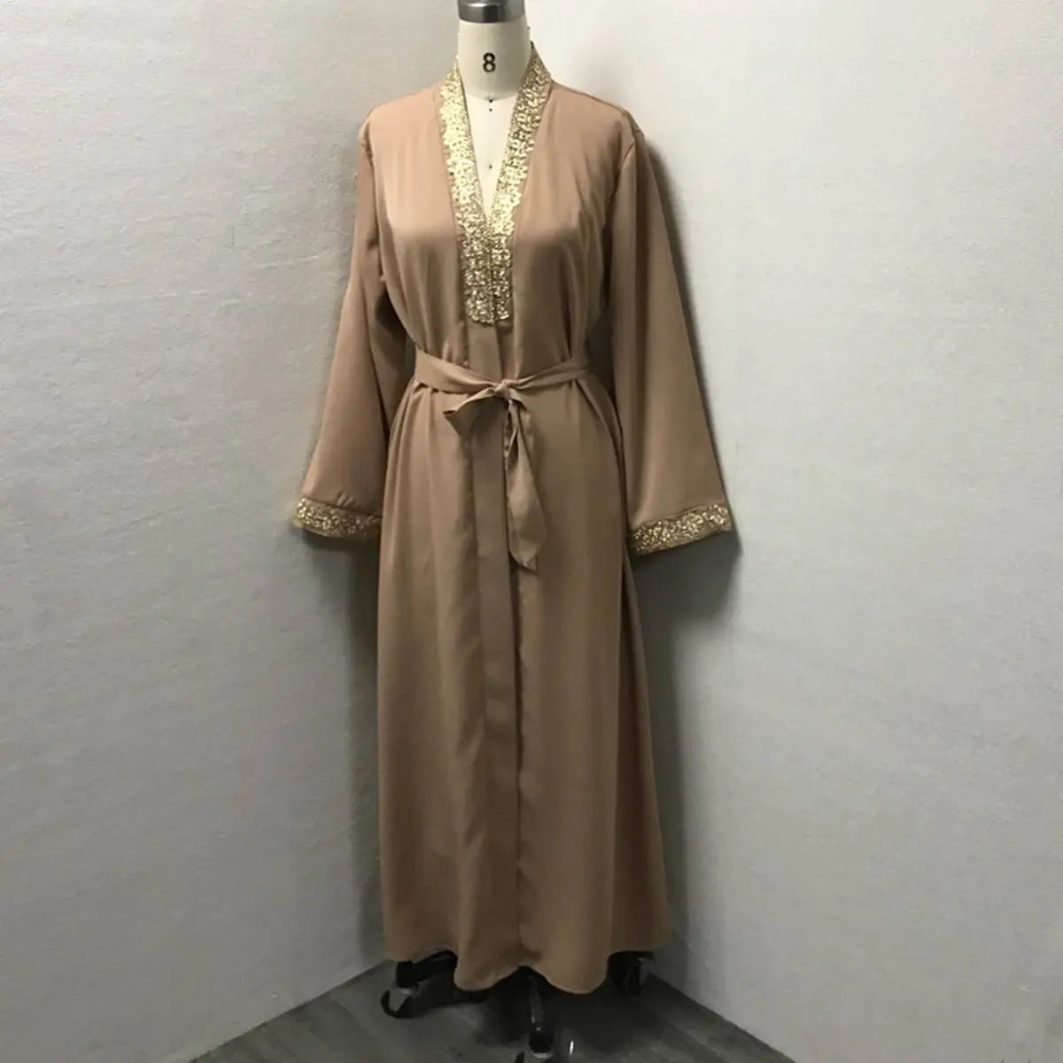 Elegant Broken Twill Embroidery Muslim Women's Cardigan Open Abaya Dress - Perfect for Prayer, Mosque Visits & Modest Fashion