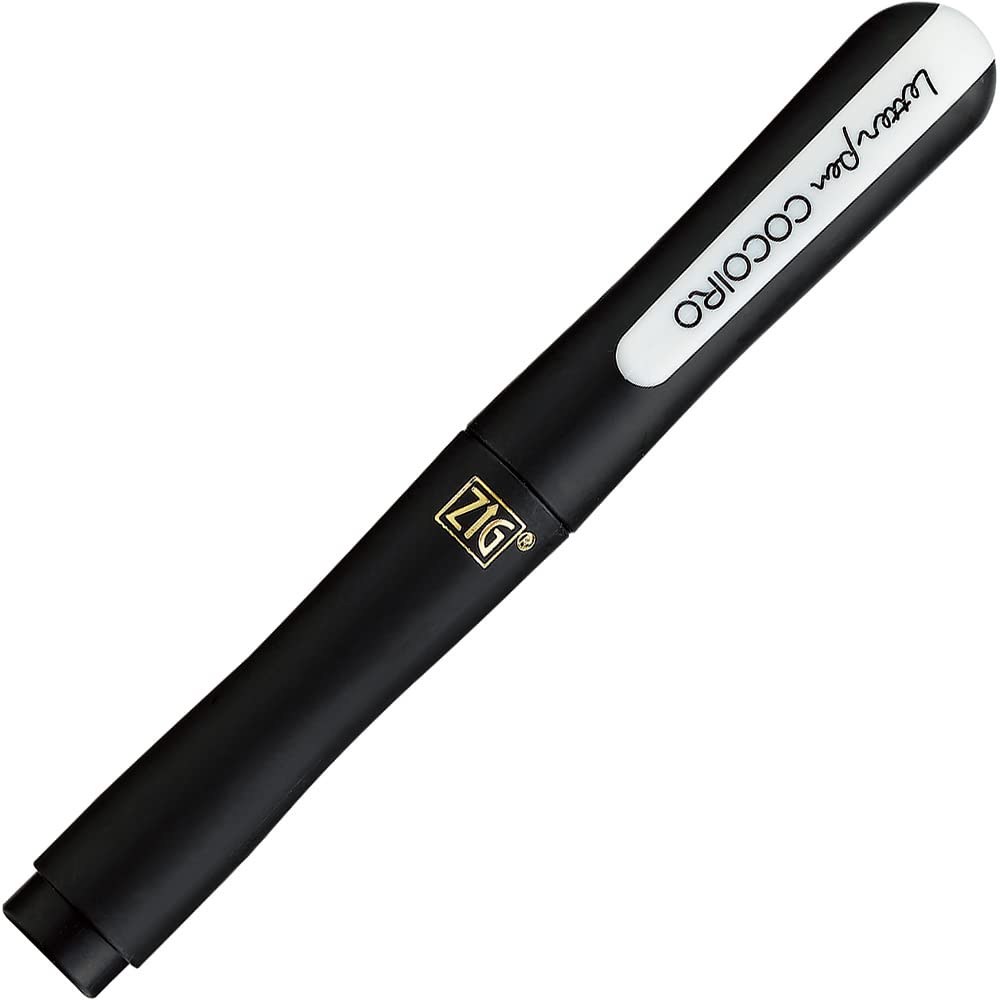 Kuretake Zig Cocoiro Lettering Pen - Jet Black Body - Perfect for Calligraphy, Hand Lettering, Scrapbooking & Art Projects