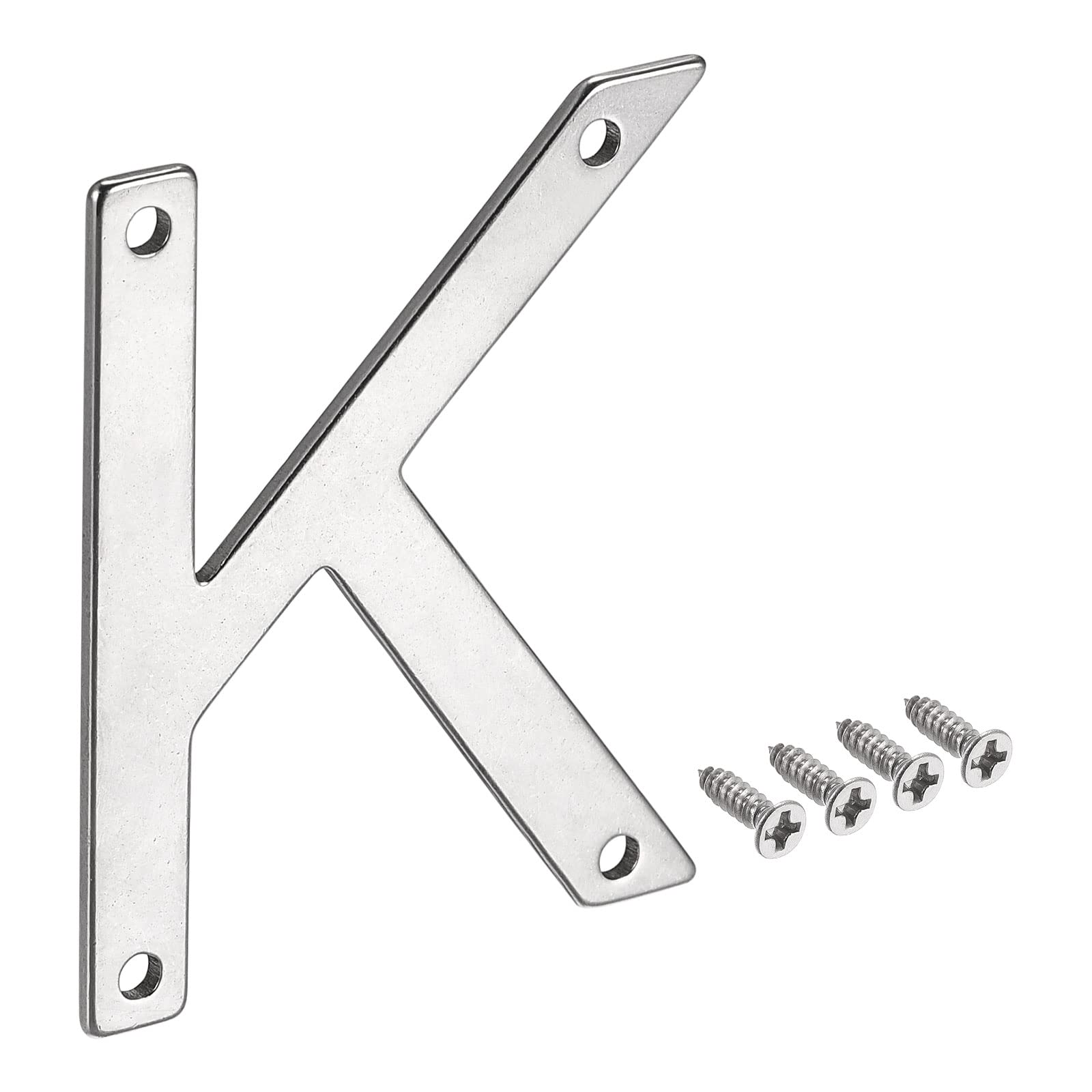 uxcell 2.76 Inch Polished Stainless Steel Letter K - Durable Mailbox, Hotel & Door Address Sign for Home, Office & Business (Weatherproof & Rustproof)