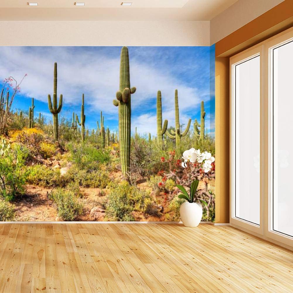 Sonoran Desert Peel and Stick Wallpaper - Self-Adhesive Removable Vinyl Wall Mural for Home Decor | Easy DIY Wall Covering for Living Room, Bedroom & Office