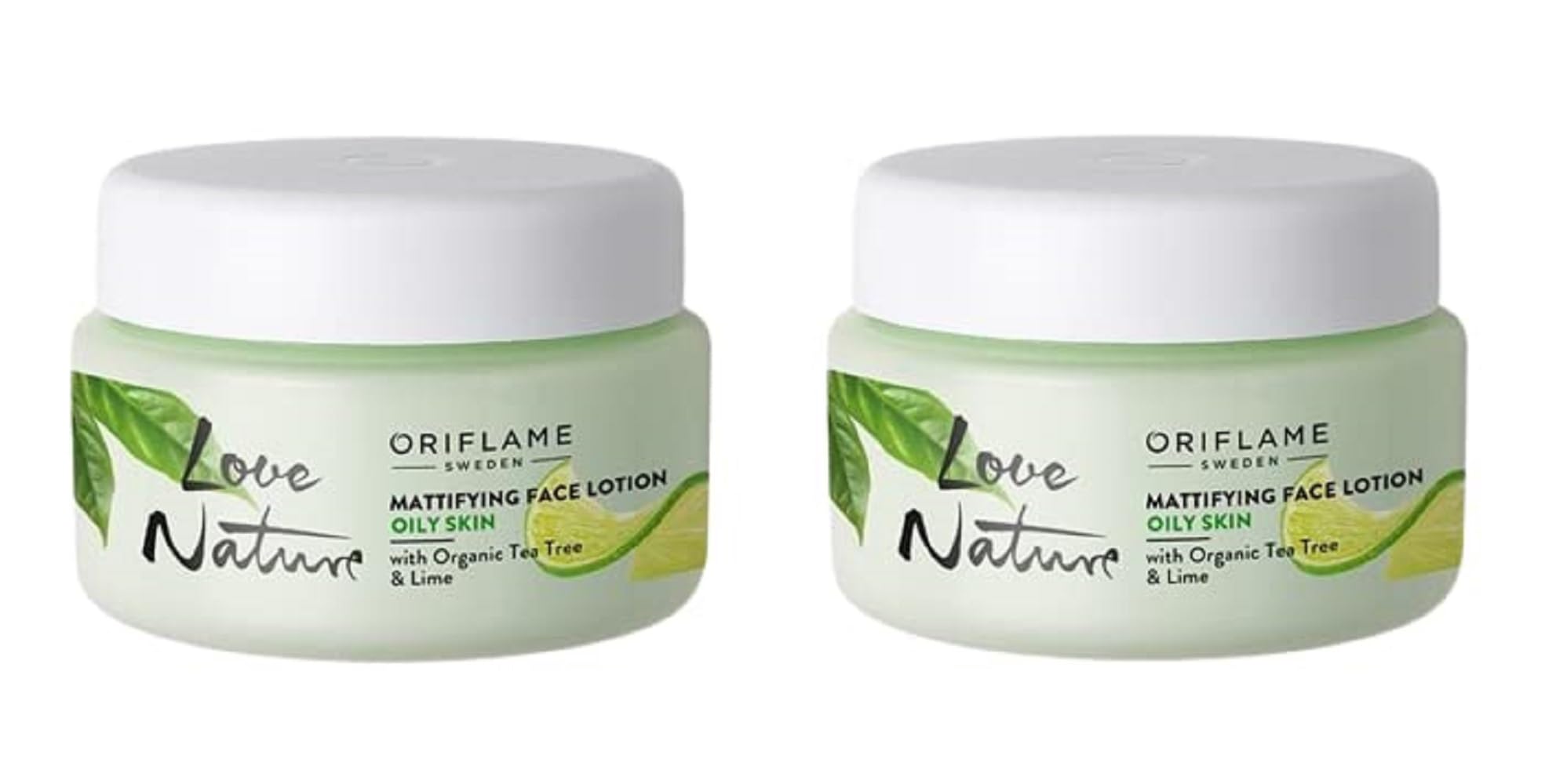 Organic Tea Tree & Lime Mattifying Face Lotion - 50ml (2 x 2ml Tubes) with Cleansing Sponge - Oil Control & Acne Treatment for Oily Skin - Perfect for Travel & Daily Skincare Routine