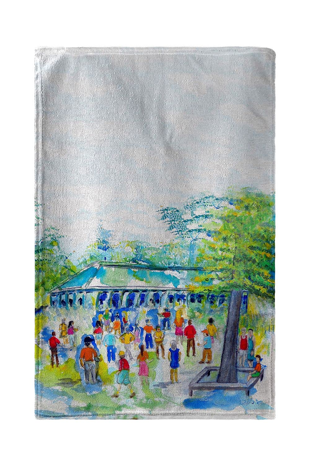 Betsy Drake Pavilion Crowd Beach Towel - Large, Soft & Absorbent Quick-Dry Towel for Pool, Beach, Yoga & Outdoor Activities