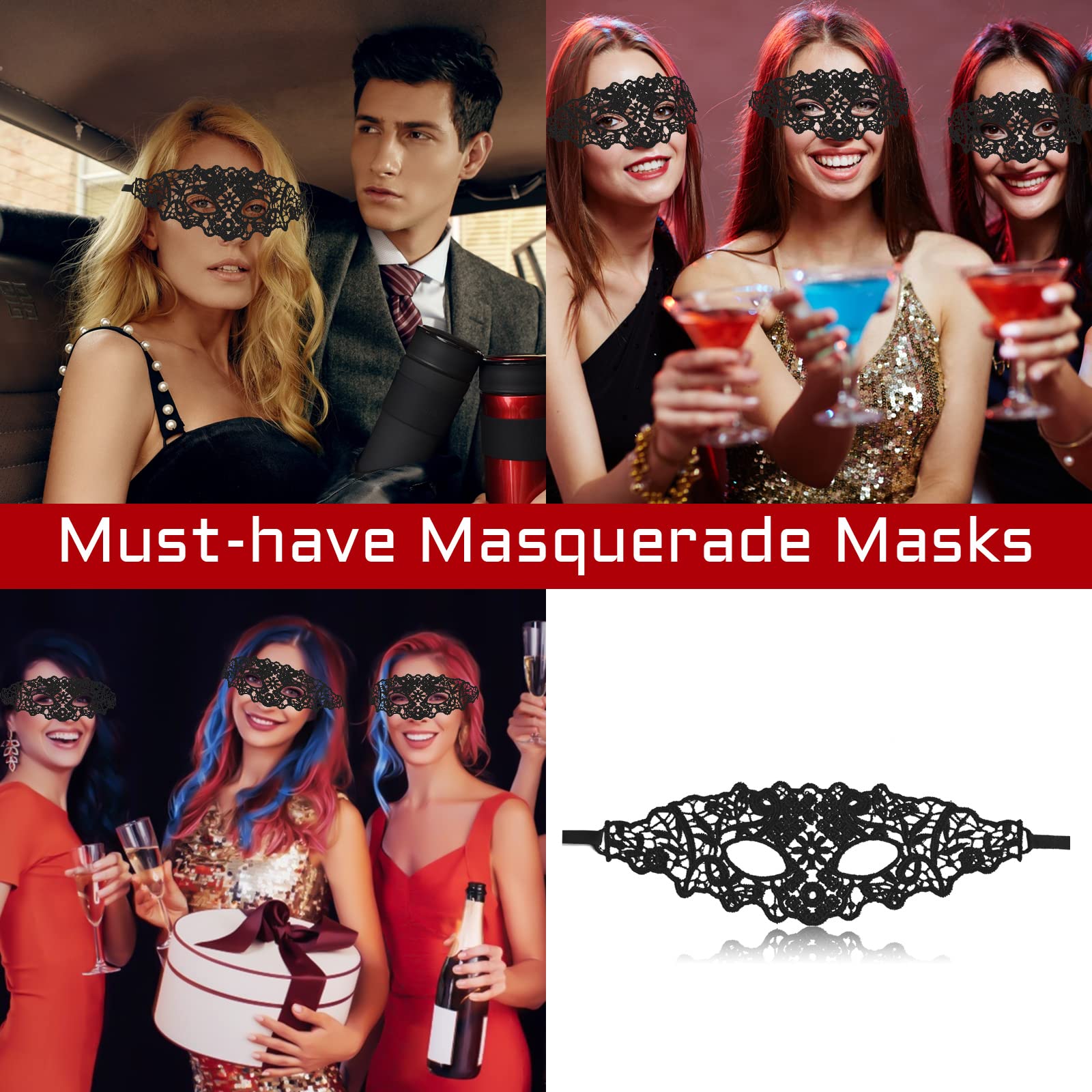 Lace Masquerade Mask for Women - Venetian Party & Halloween Costume